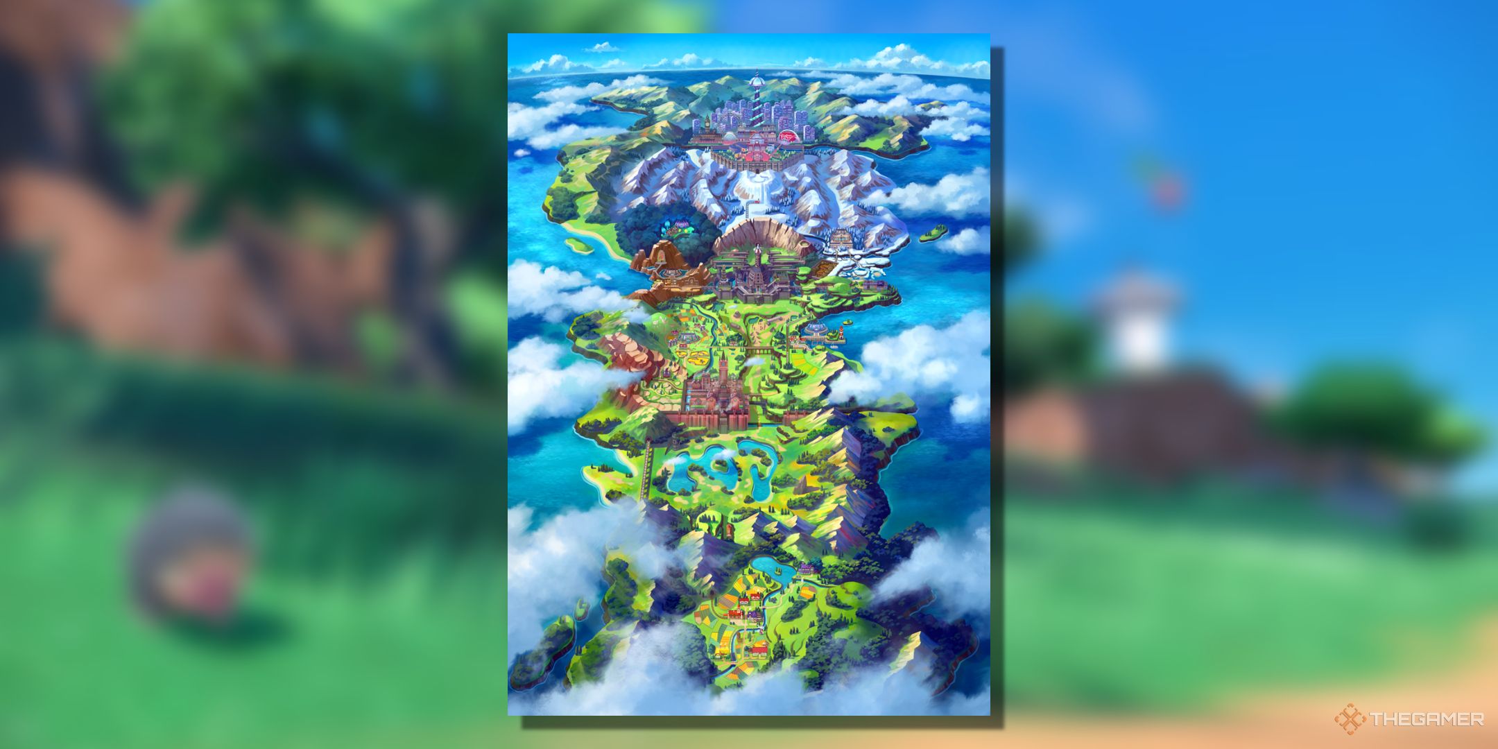 An image of the Galar region from Pokemon.