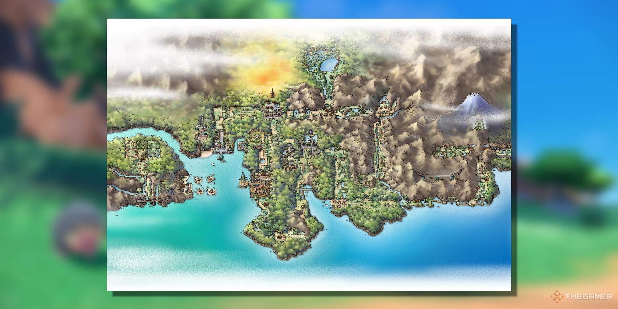 An image of the Johto region from Pokemon.