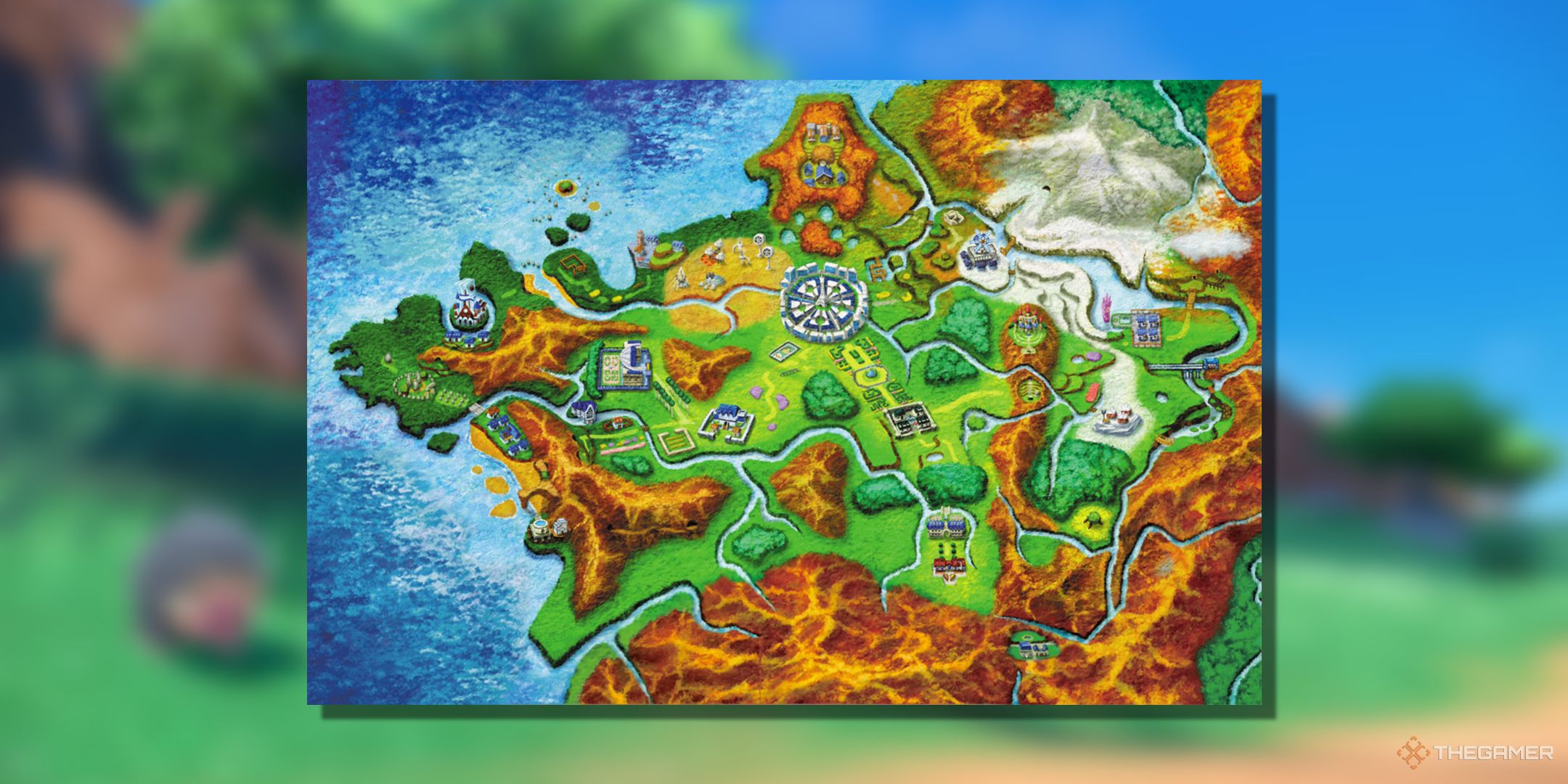 An image of the Kalos region from Pokemon.