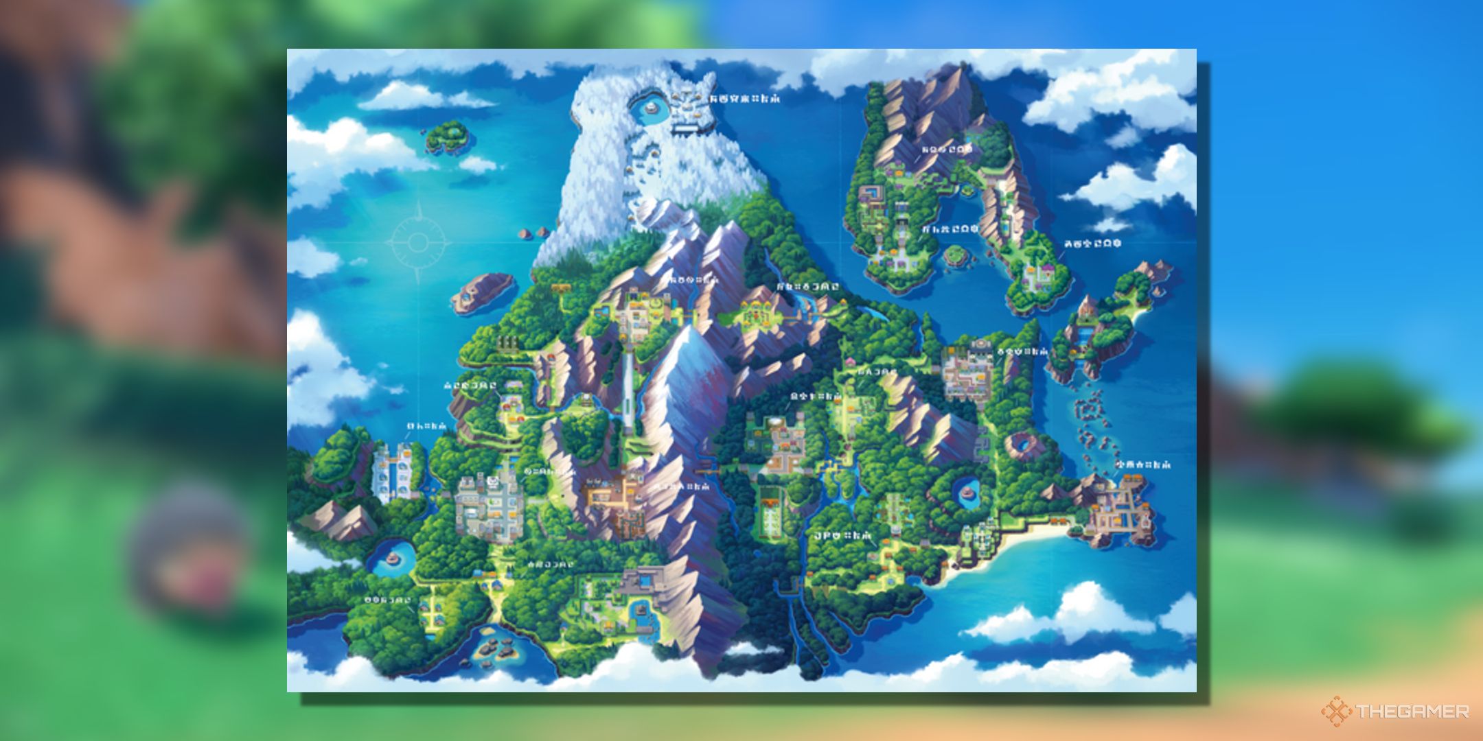 An image of the Sinnoh region from Pokemon.