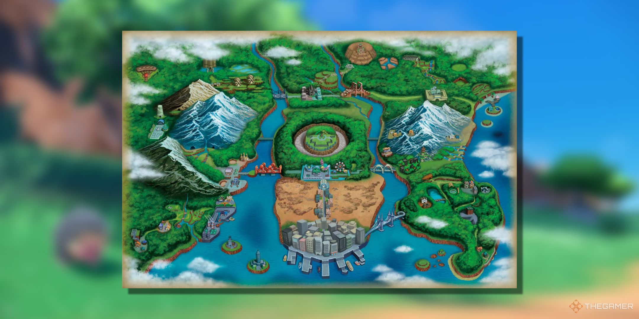 An image of the Unova region from Pokemon.
