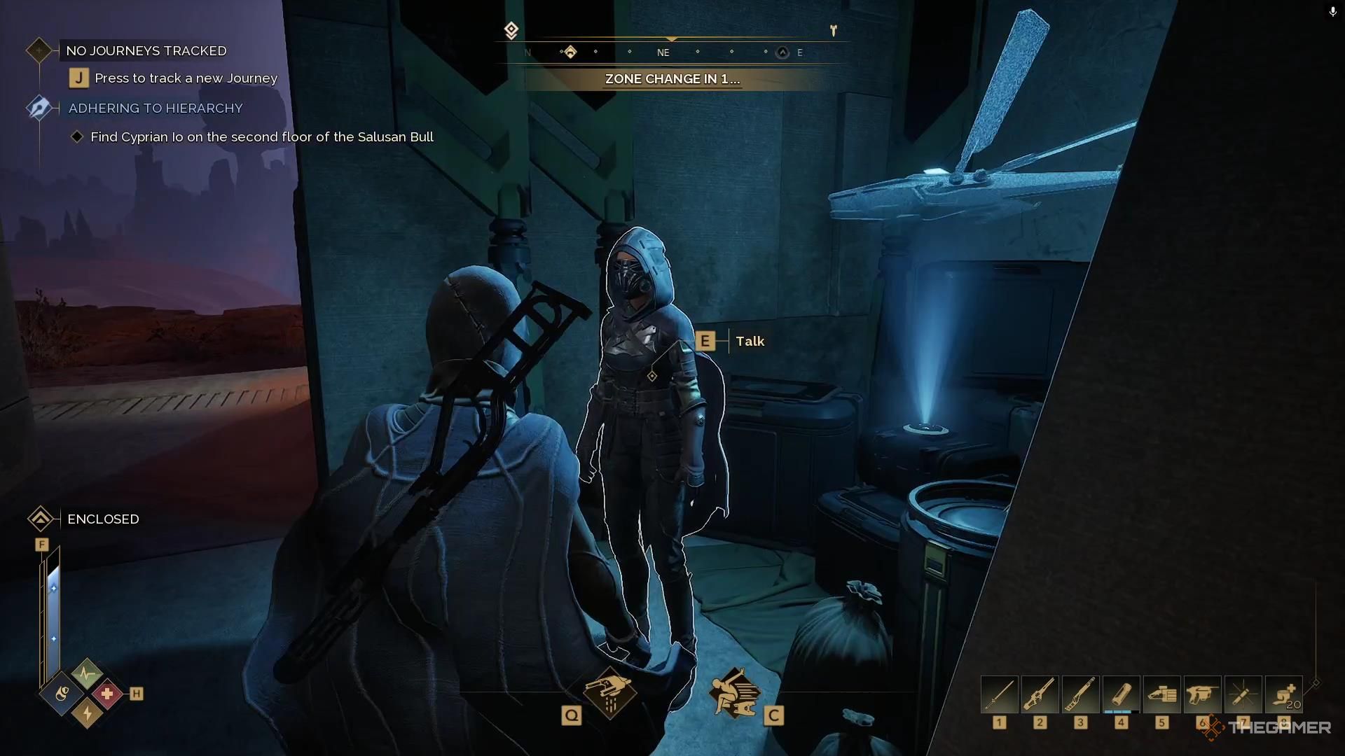 An Ornithopter pilot stands in Griffin's Reach in Dune Awakening.