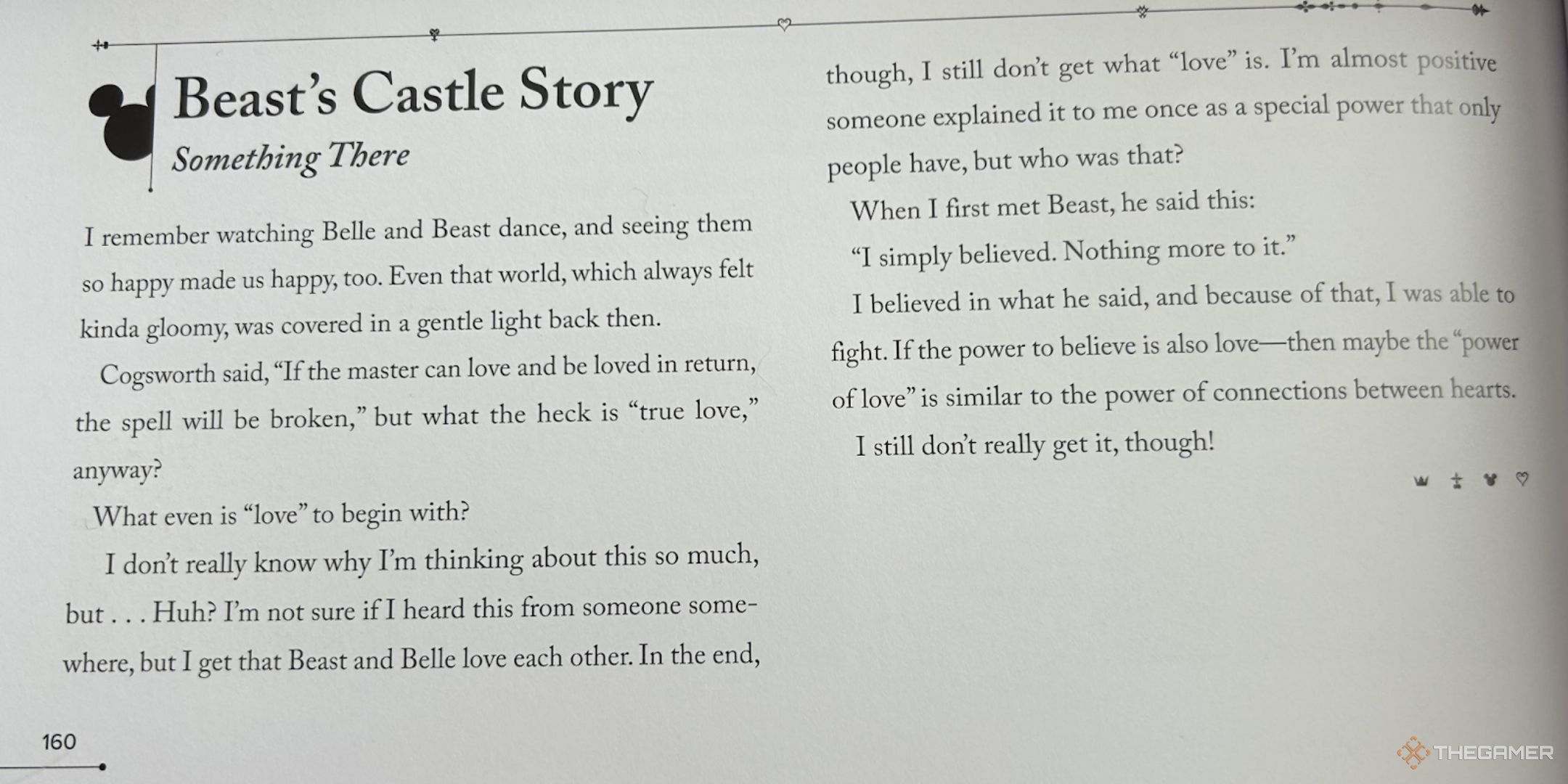Beast's Castle Story - Something There from the Kingdom Hearts Character files book.