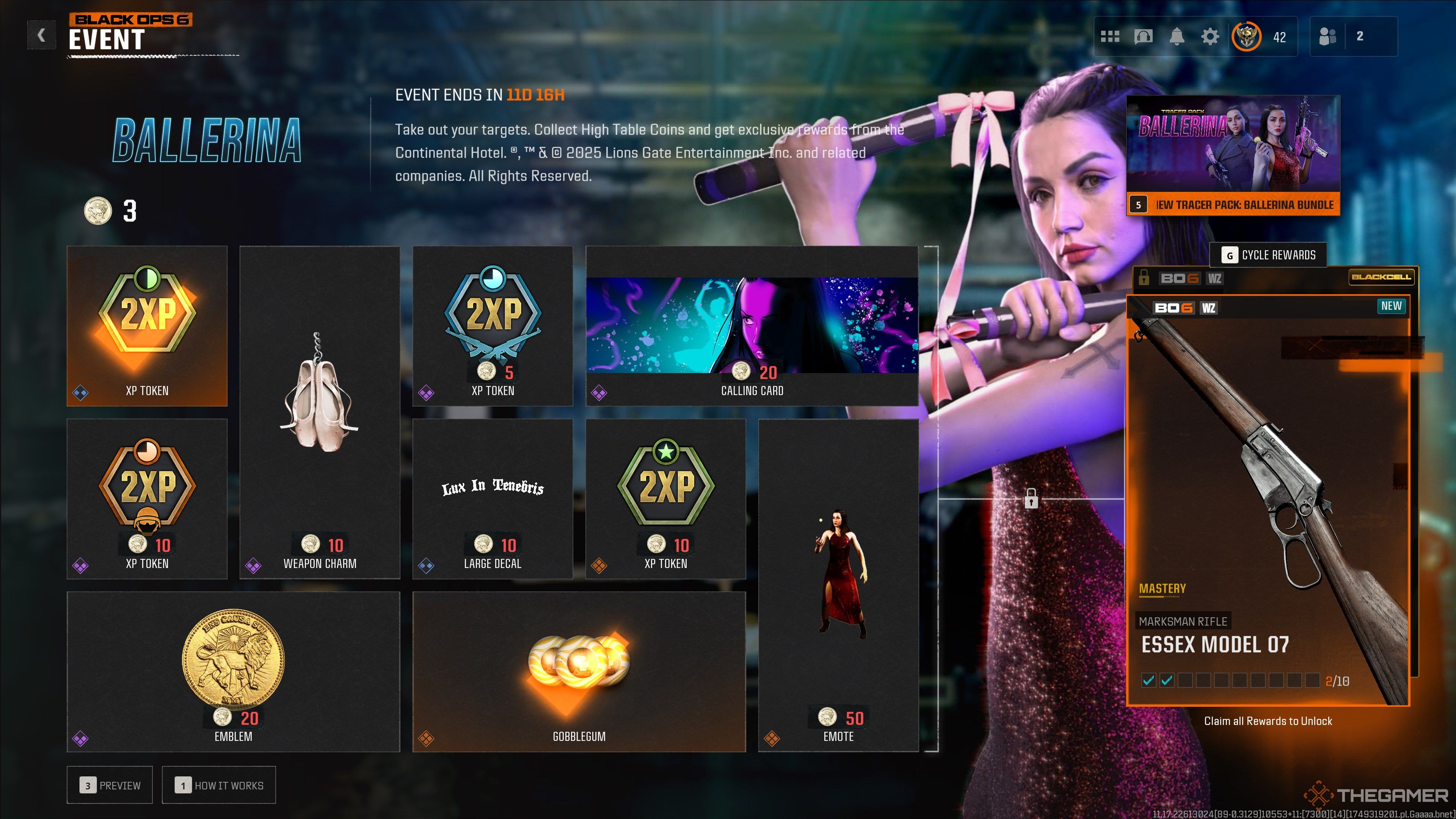 Black OPs 6 John Wick Ballerina Event Page