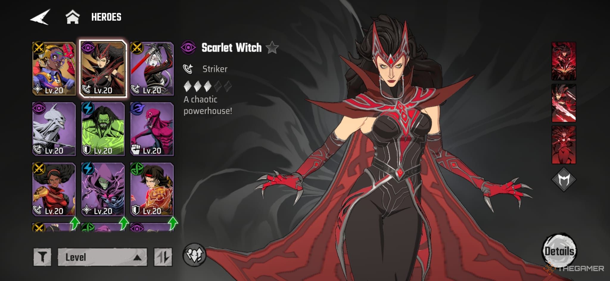Scarlet Witch skills and hero overview page.
