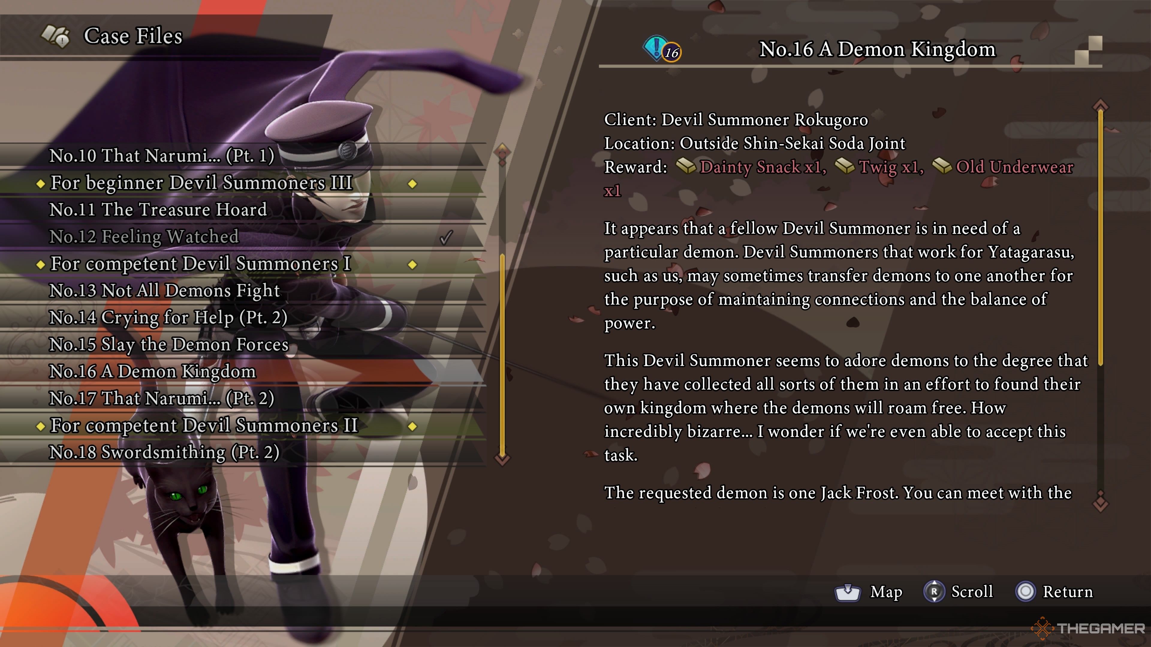 Case files in the Detective Journal in Raidou Remastered Mystery of the Soulless Army.