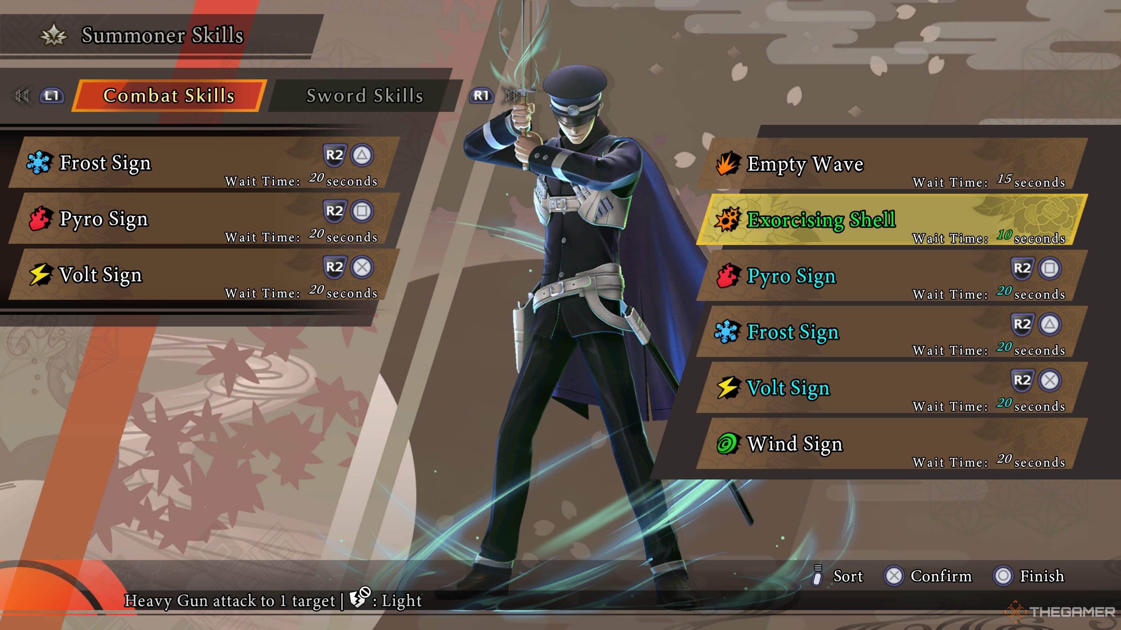 Changing Raidou's sword skills in Raidou Remastered The Mystery of the Soulless Army..