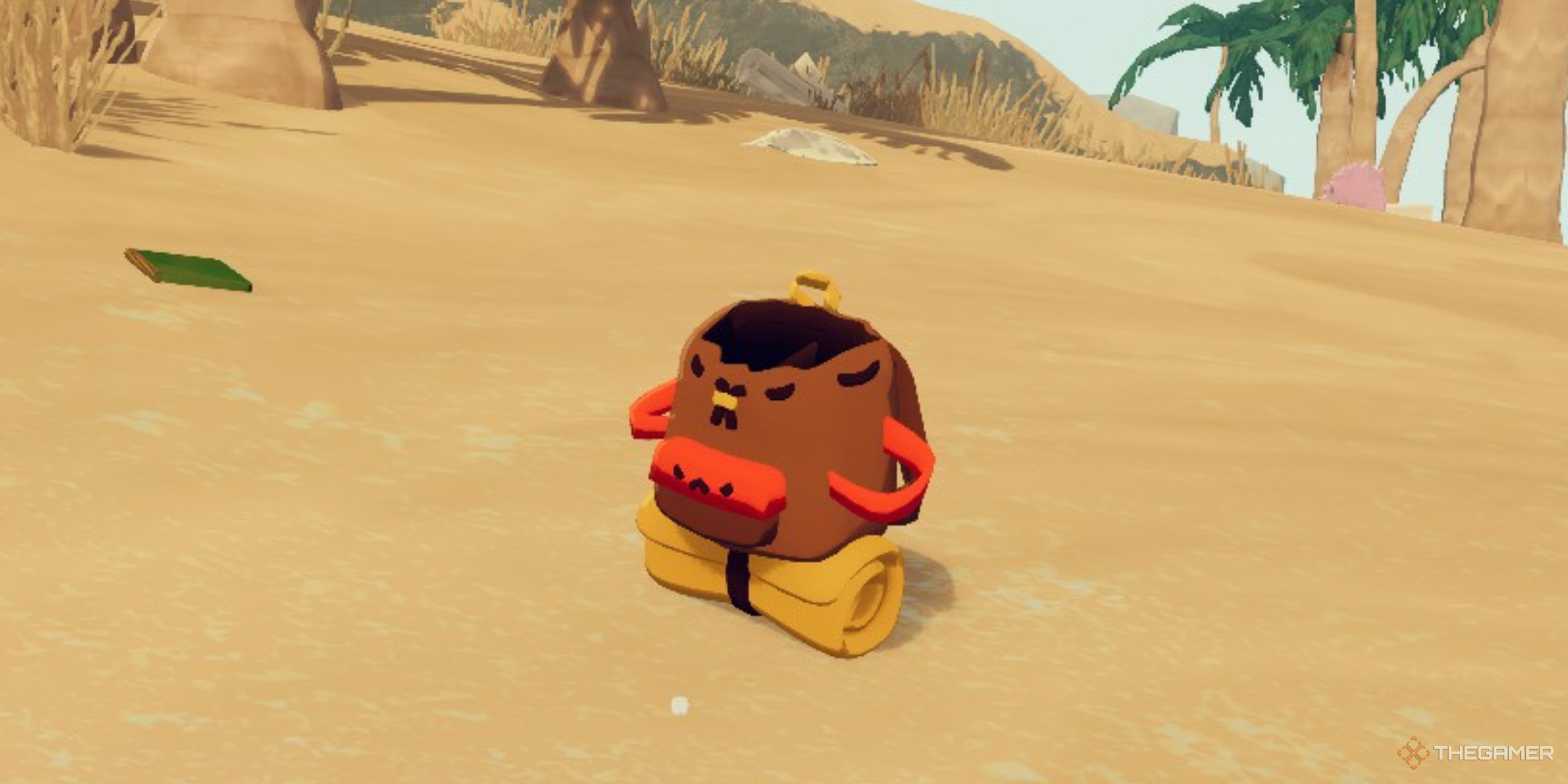 Character posing with a backpack in Peak.