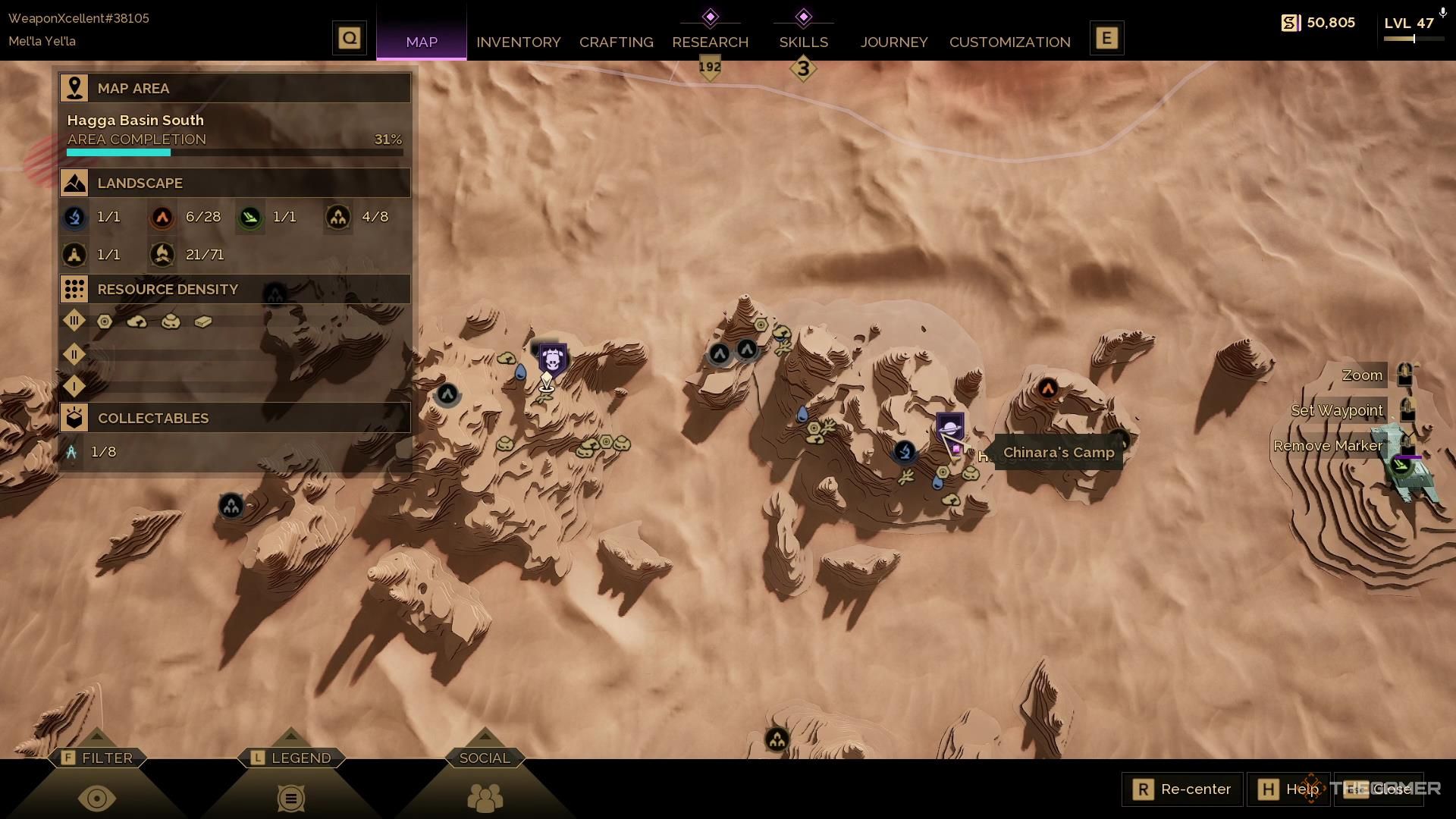 Chinara's Camp on the map in Dune Awakening.