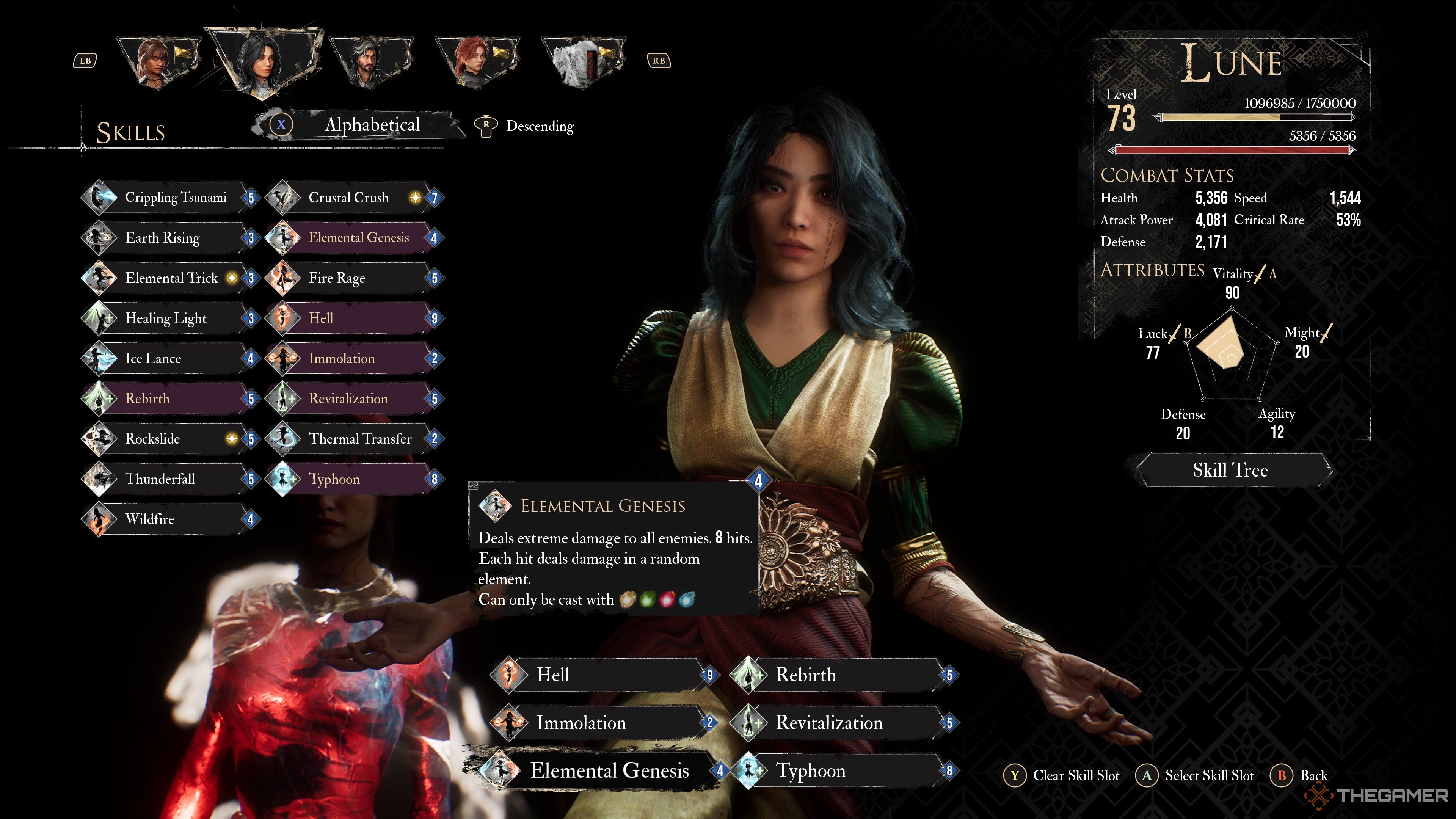Lune's Elemental Genesis in Clair Obscur: Expedition 33.