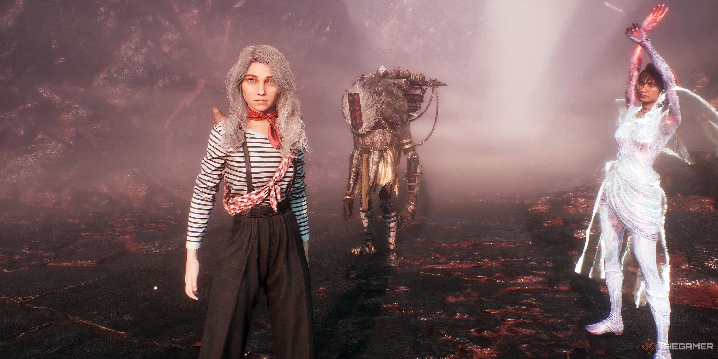 Maelle, Monoco, and Sciel standing next to each other in Clair Obscur: Expedition 33.