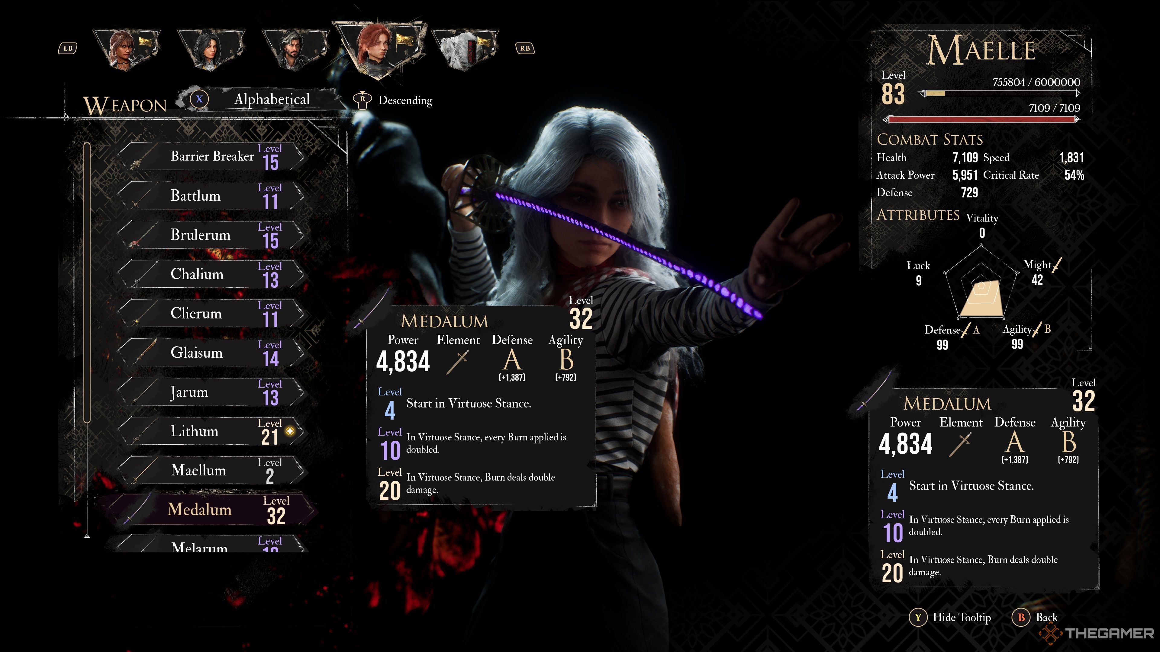Maelle wields Medalum in Clair Obscur: Expedition 33.