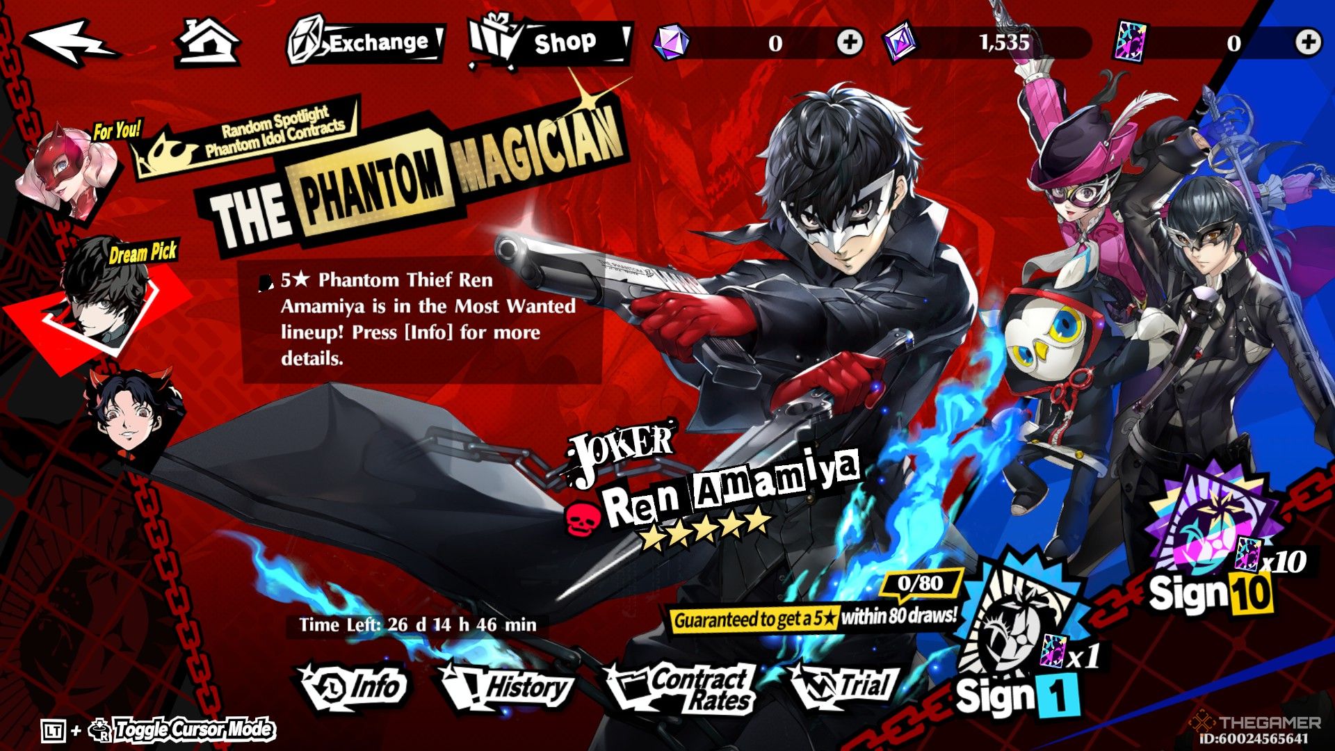 Contract banners in Persona 5 The Phantom X.