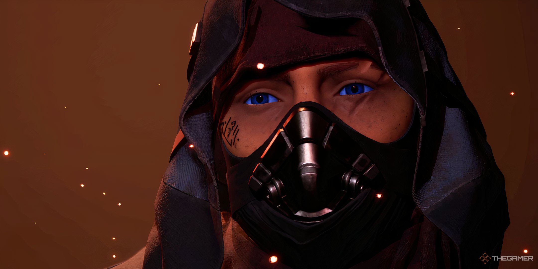 Zantara, a Fremen Guide in Dune: Awakening wearing a Stillsuit. 