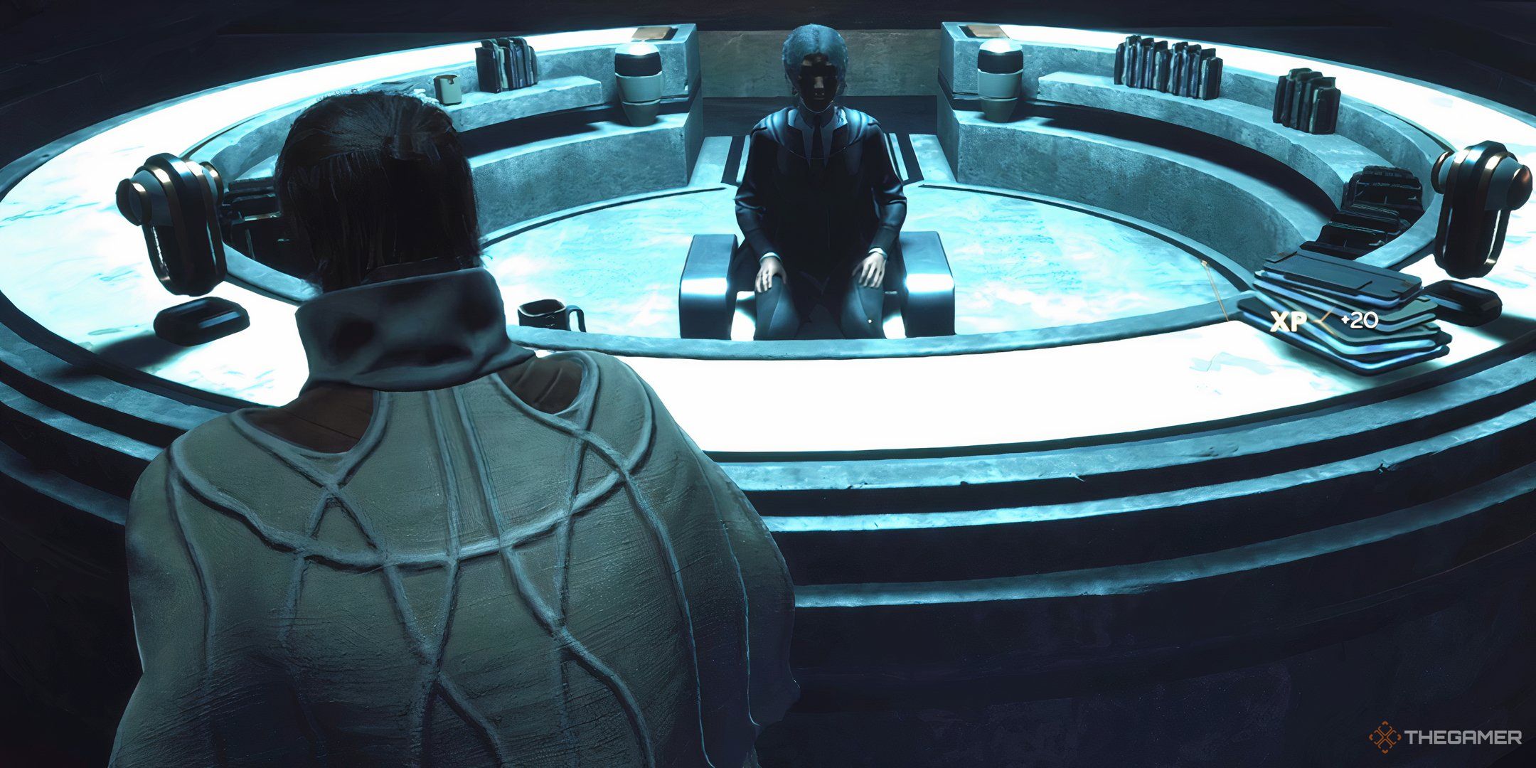 A player character banks solari with a teller in Dune: Awakening's Exchange.