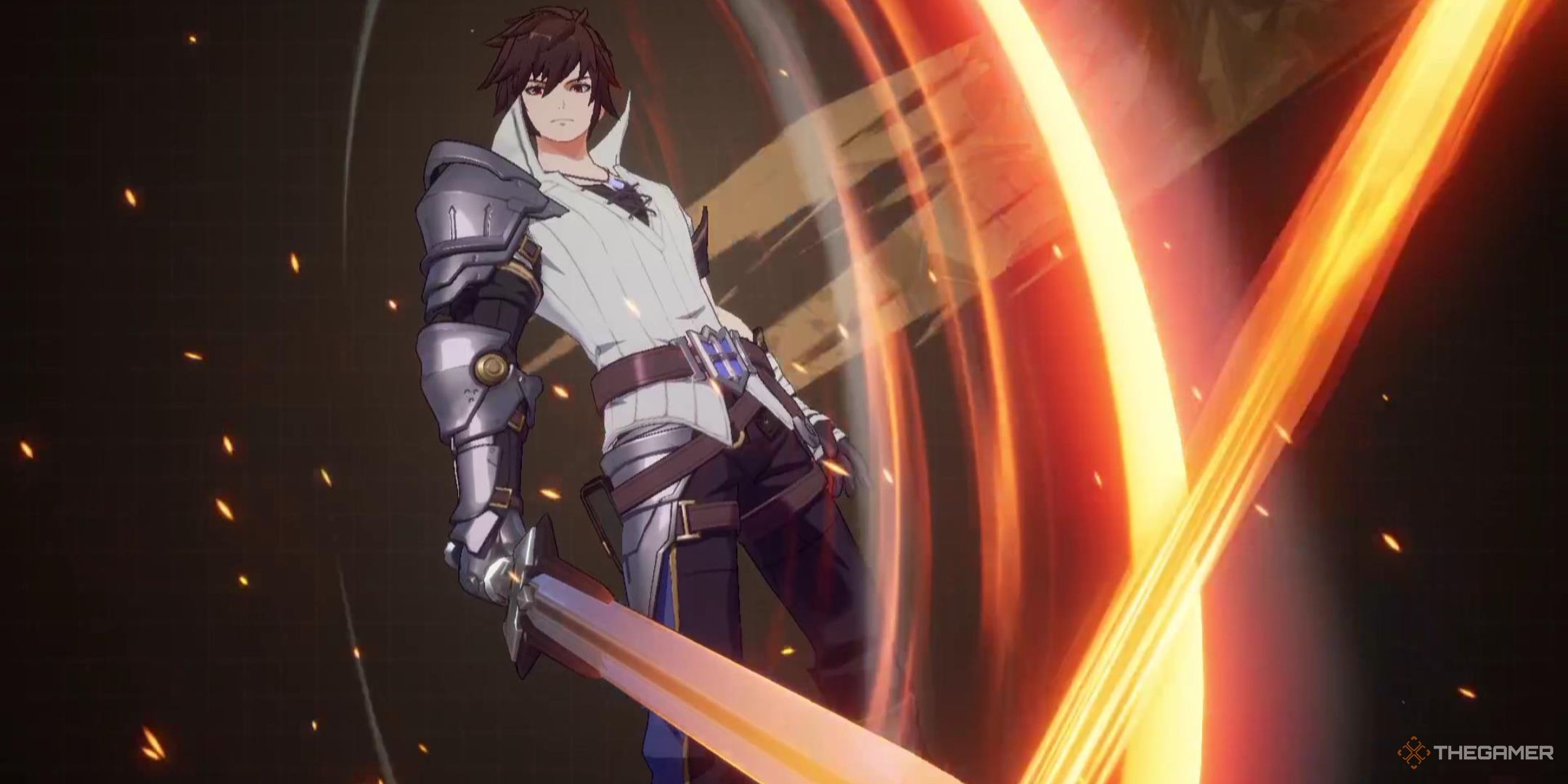 A Swordsman stands in Crystal of Atlan.