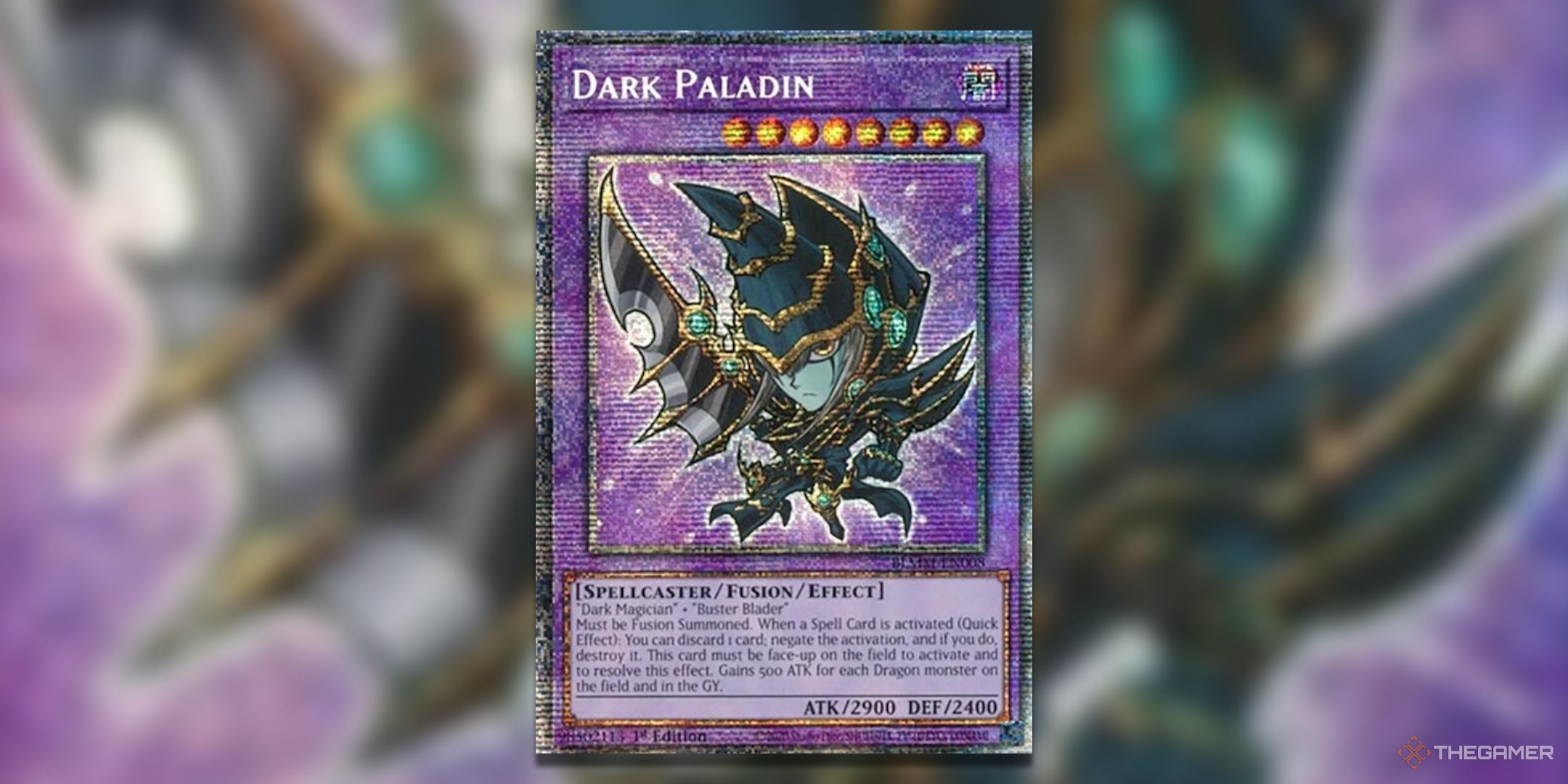 Dark Paladin Yu-Gi-Oh! TCG Battles of Legend Monster Mayhem Starlight Rare card art.