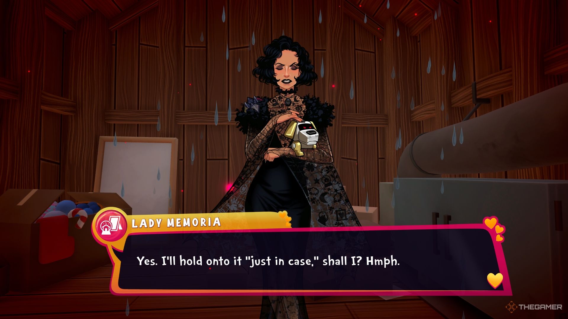 Date Everything Lady Memoria upset that you're having her hold onto your belongings in the attic.-1