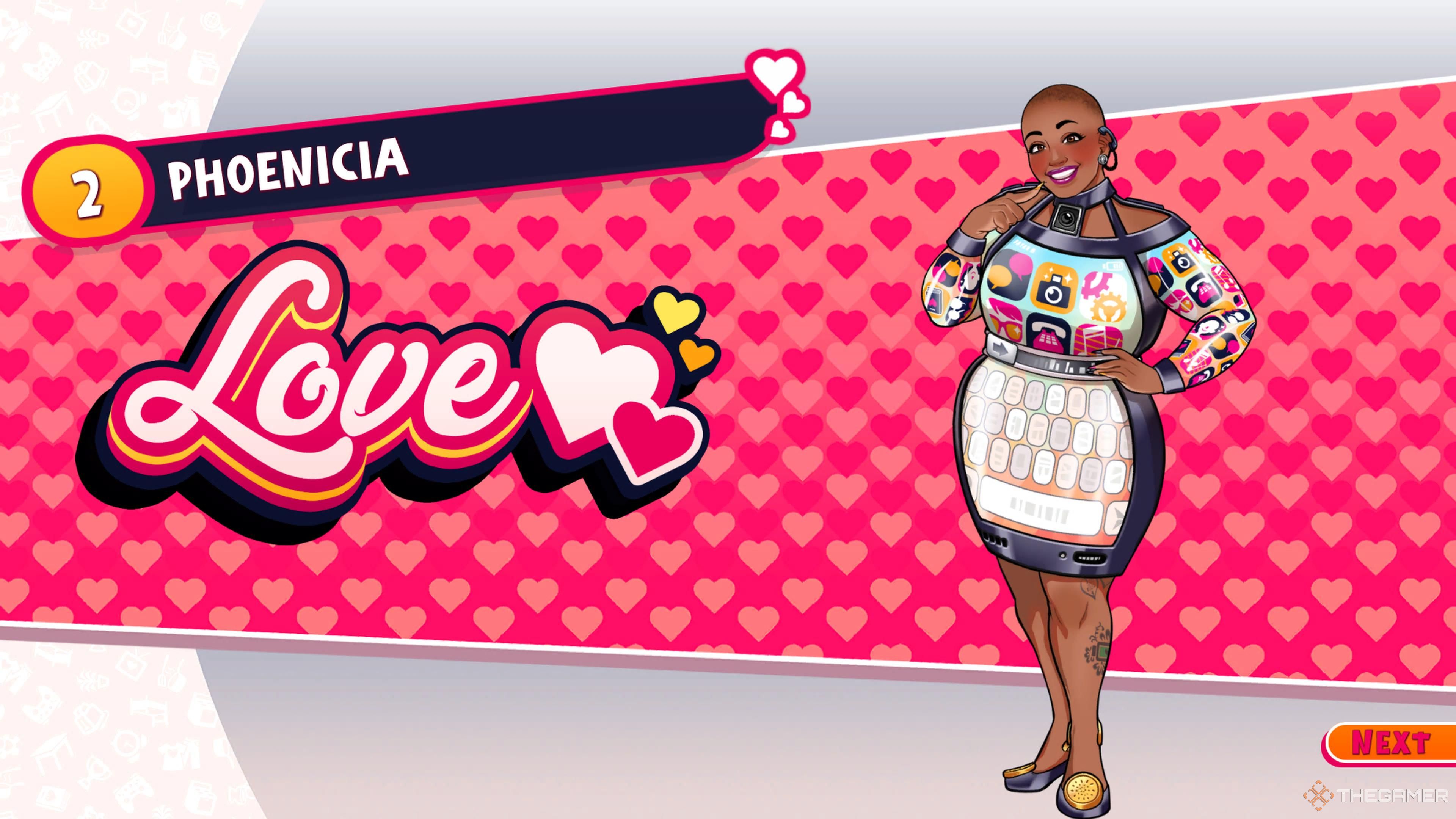 The love ending presentation of Phoenicia in Date Everything.