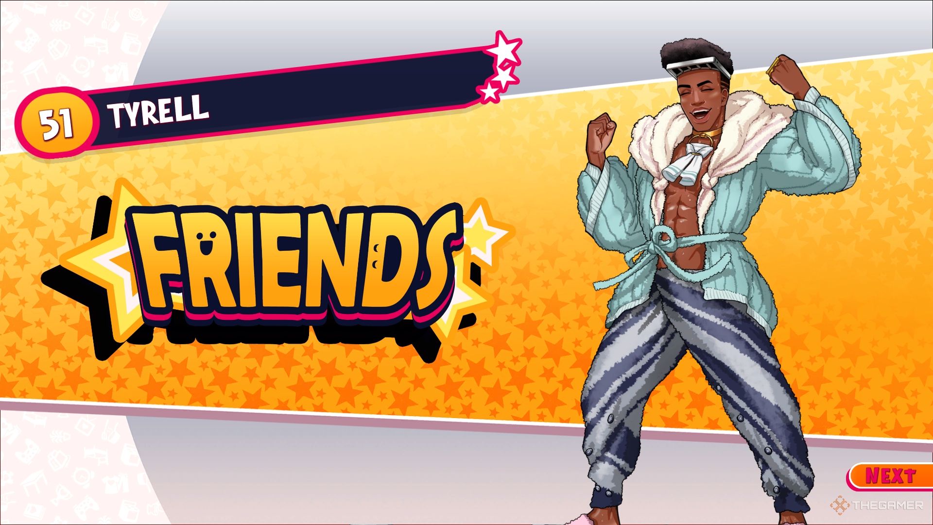 Date Everything Tyrell friend ending card.