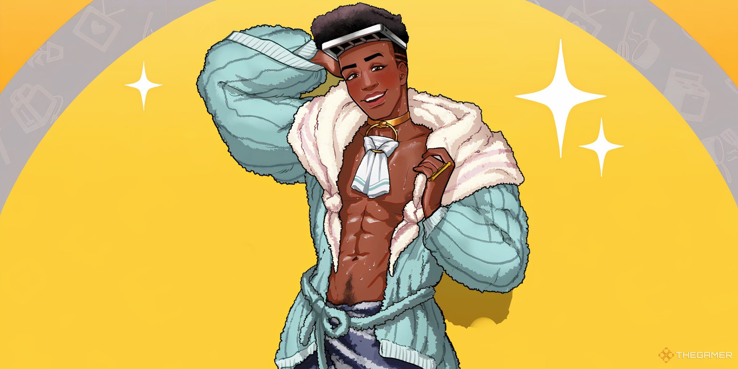 Tyrell on a yellow and silver circle background.