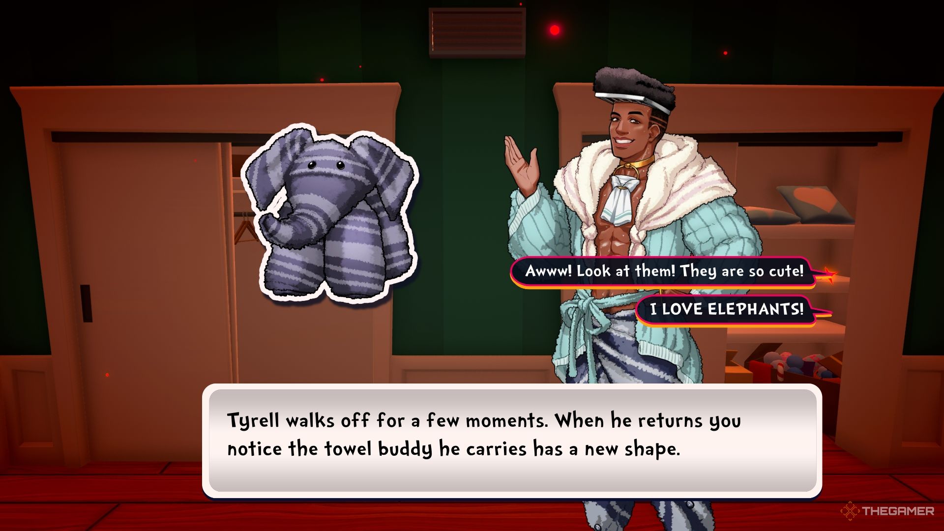 Tyrell with an elephant towel.
