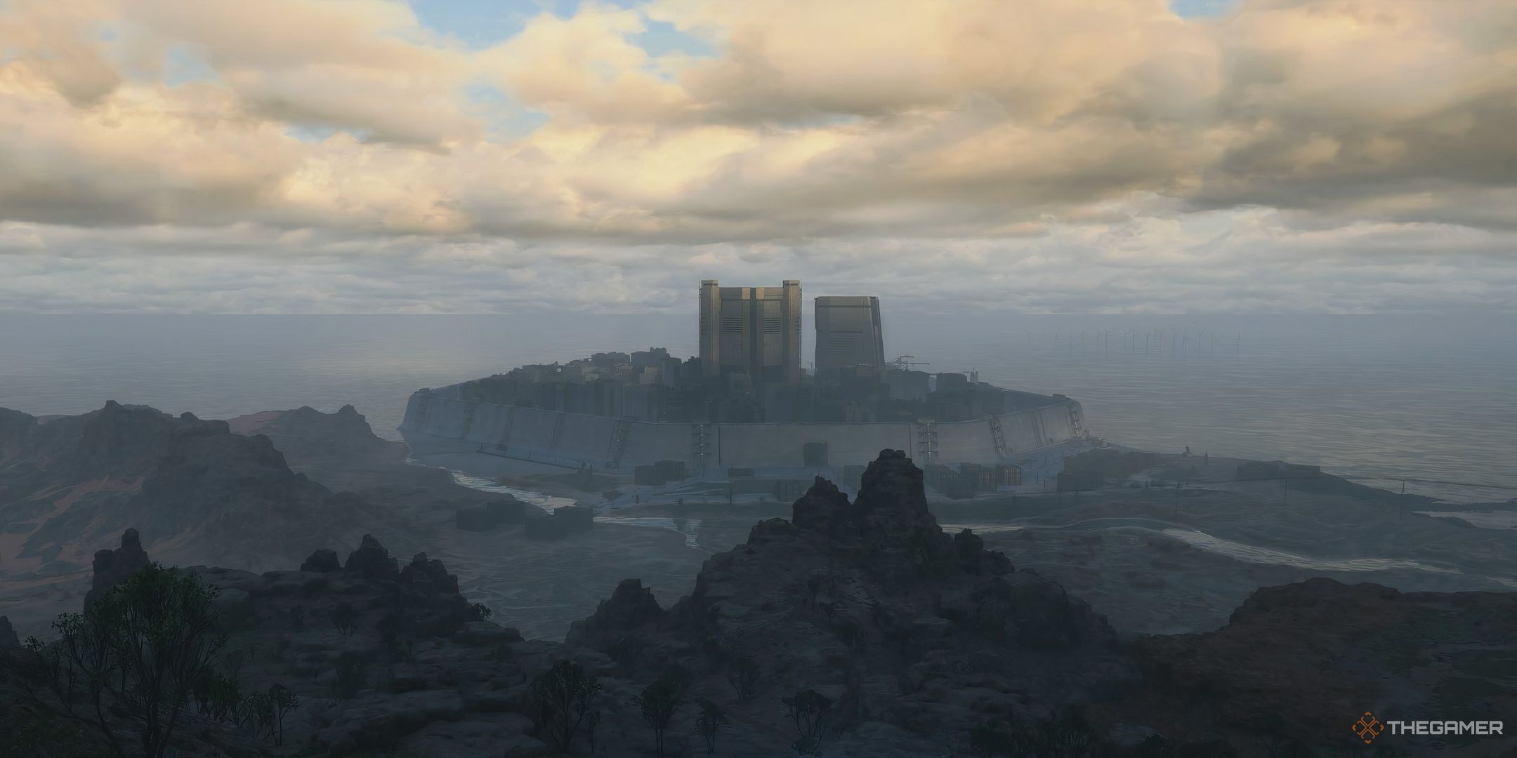Death Stranding 2 On The Beach showing a beautiful scenery.