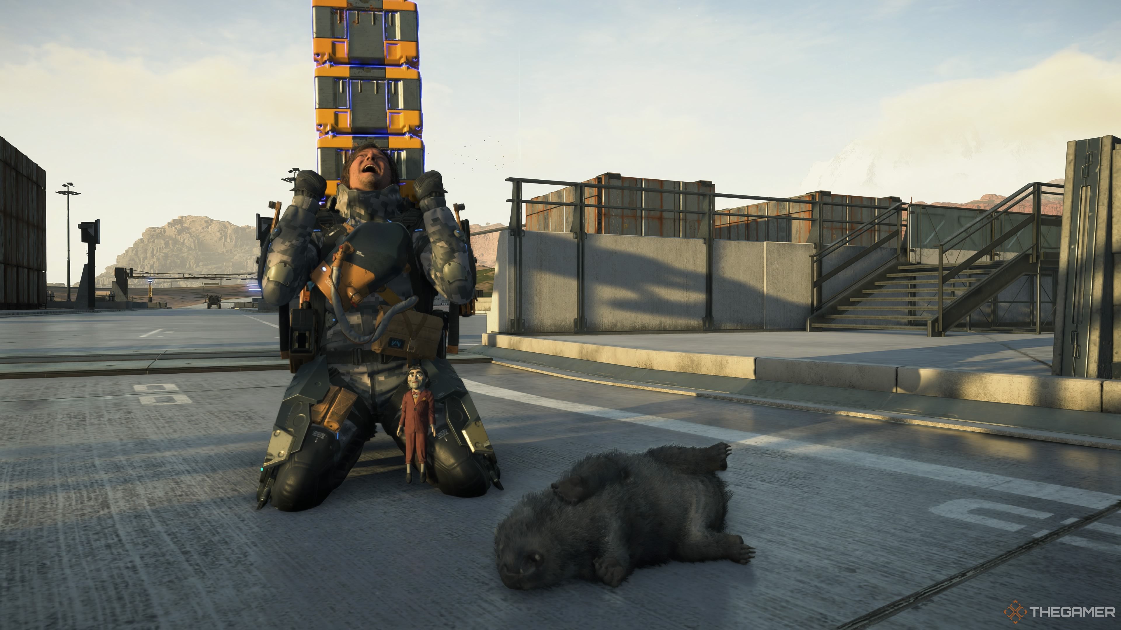 Sam mourns a wombat he accidentally killed in Death Stranding 2: On The Beach. 