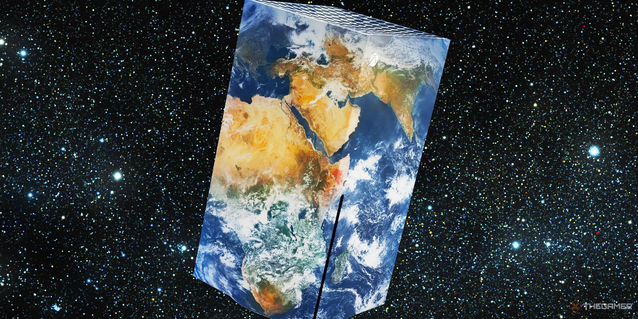 The Earth, but it's an Xbox hanging in space.
