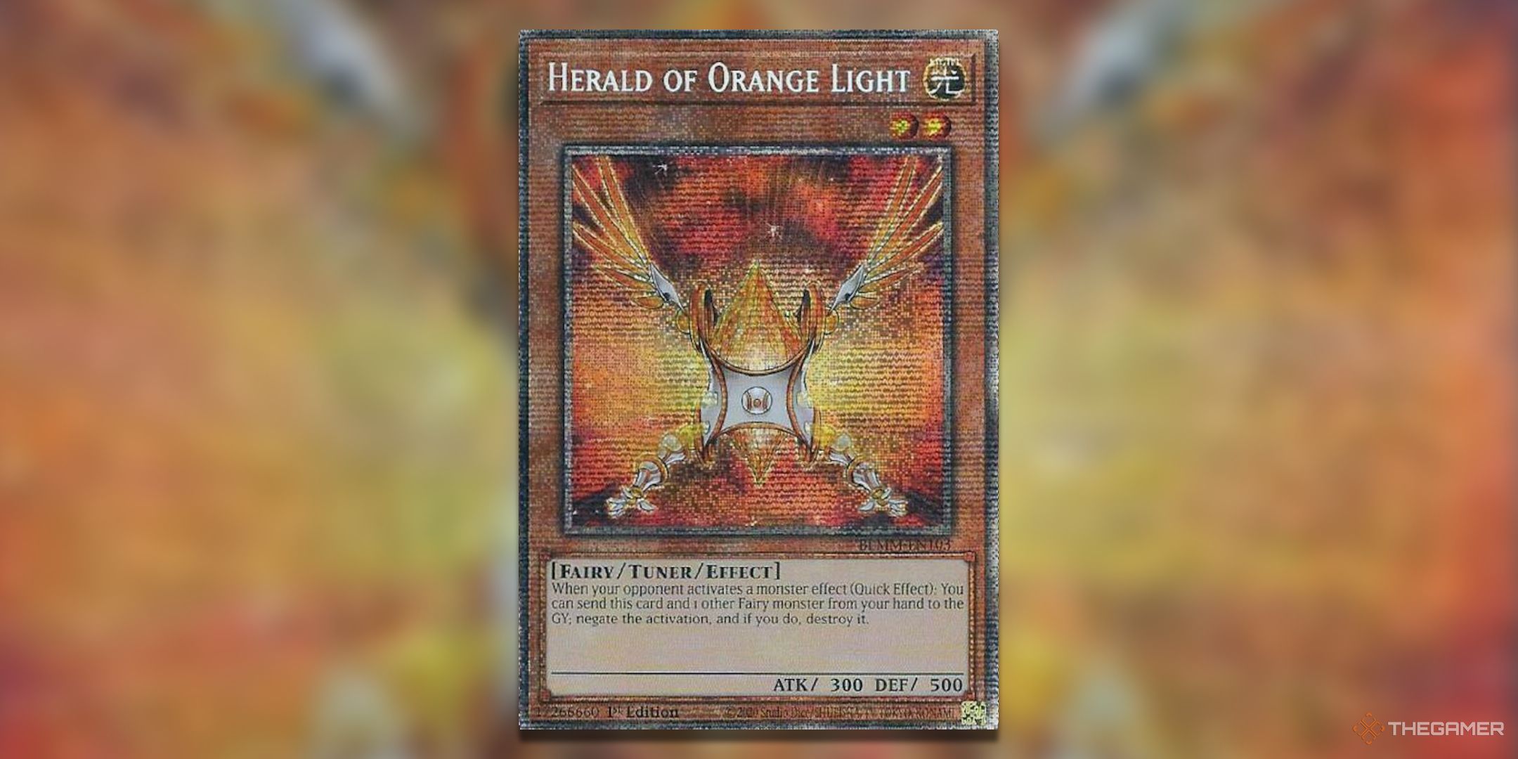 Herald of Orange Light Yu-Gi-Oh! TCG Battles of Legend Monster Mayhem Starlight Rare card art.