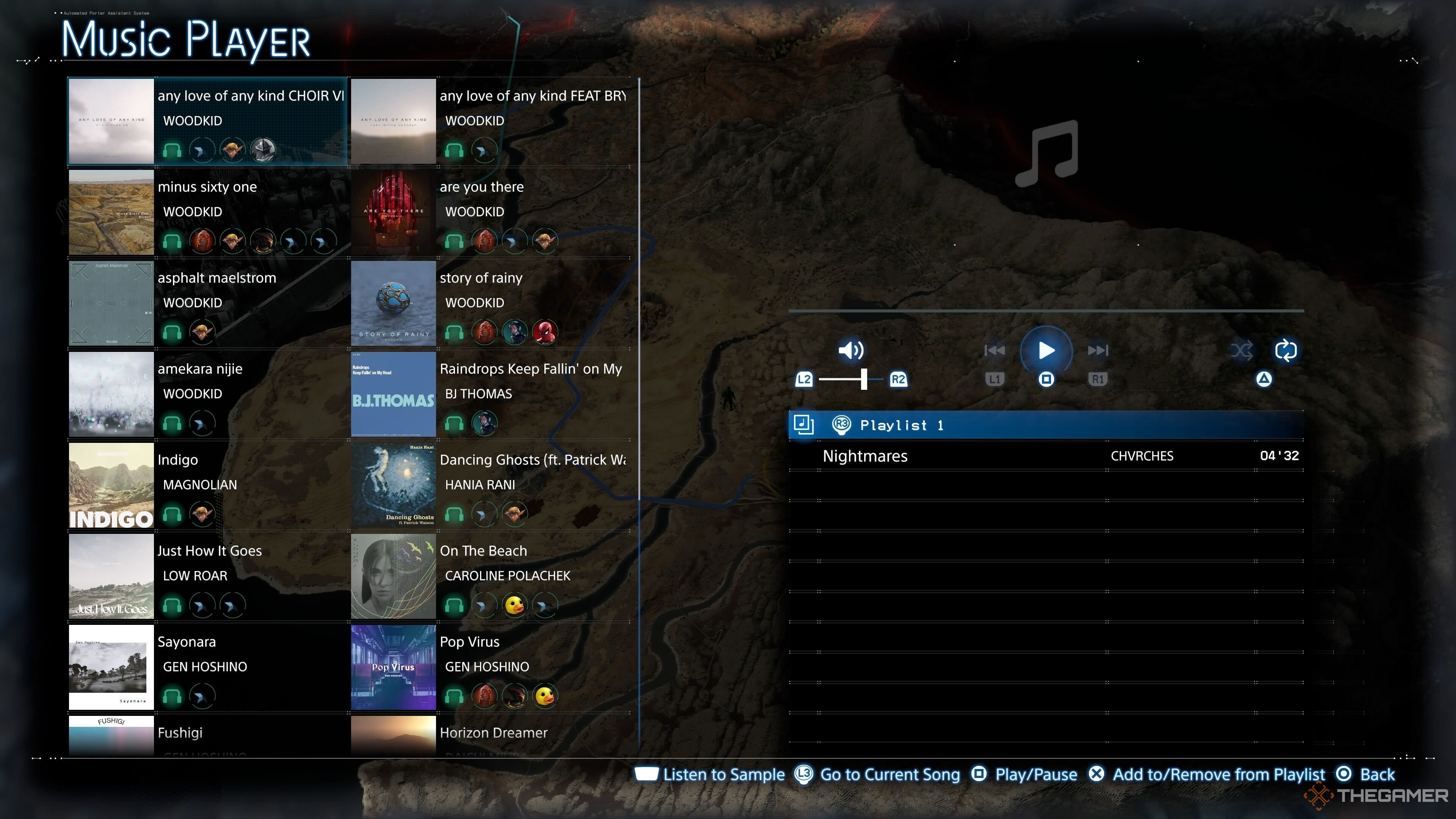 Music player in Death Stranding 2. 