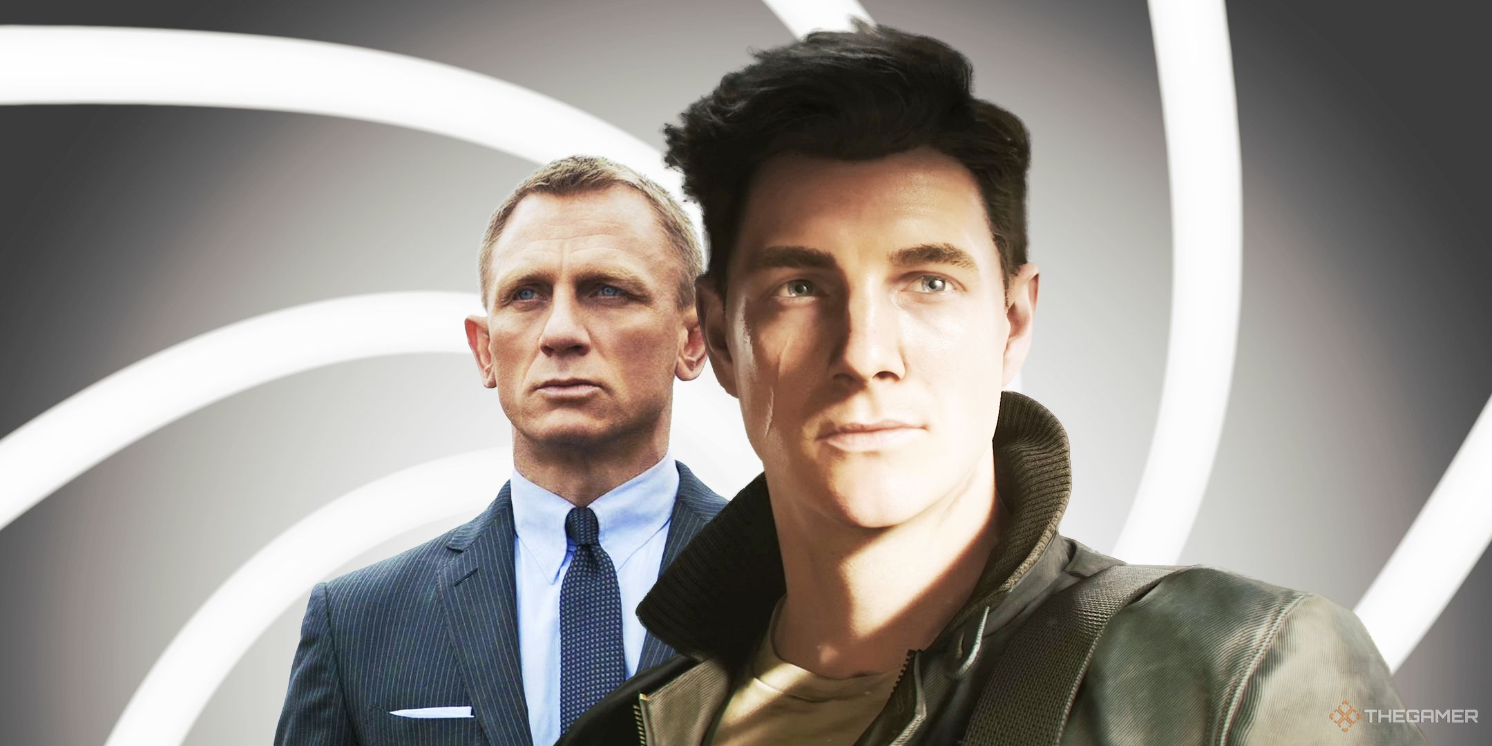 Daniel Craig next to 007 First Light's Bond.