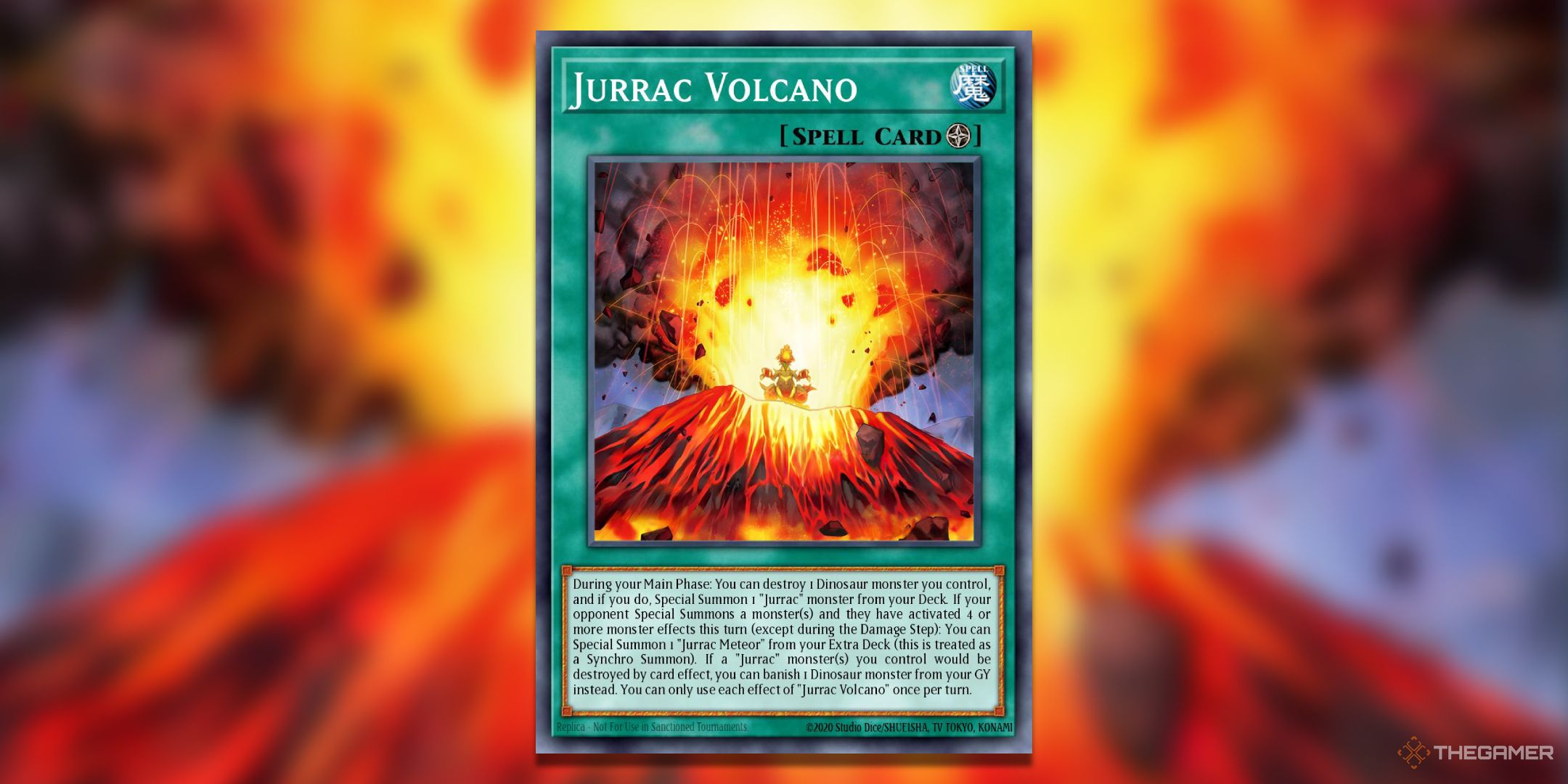 Jurrac Volcano Yu-Gi-Oh! TCG Battles of Legend Monster Mayhem card art.