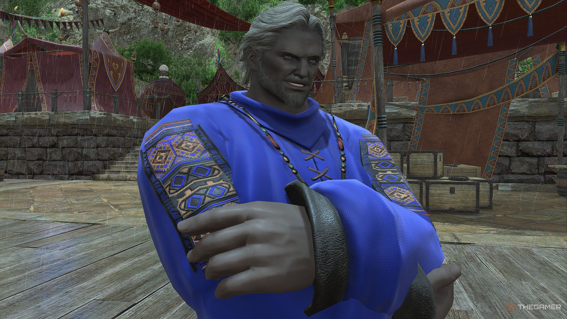 Ketenramm crossing his arms in Final Fantasy 14.