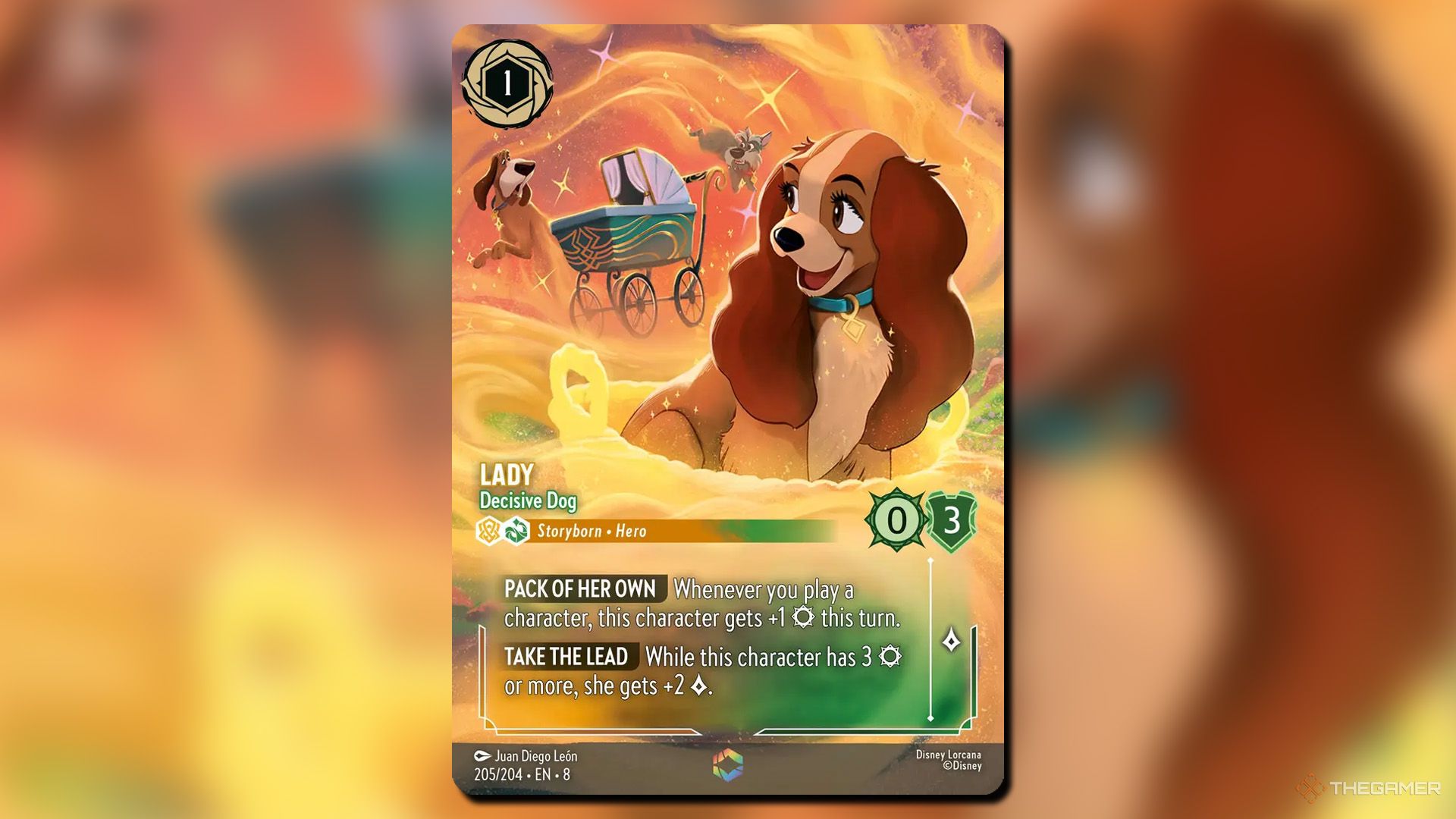 Lady, Decisive Dog from Reign of Jafar set in Disney Lorcana.