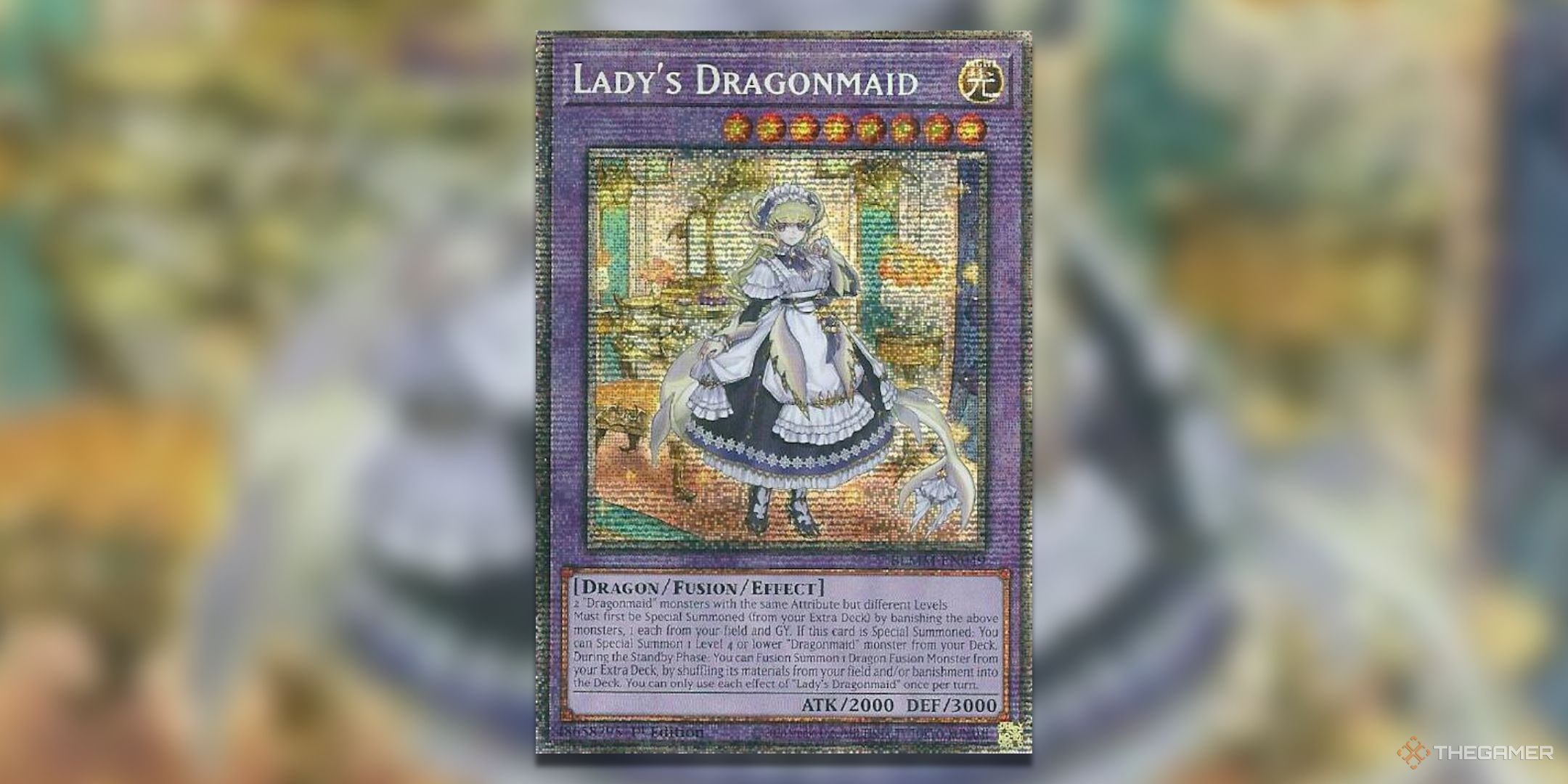 Lady's Dragonmaid Yu-Gi-Oh! TCG Battles of Legend Monster Mayhem Starlight Rare card art.