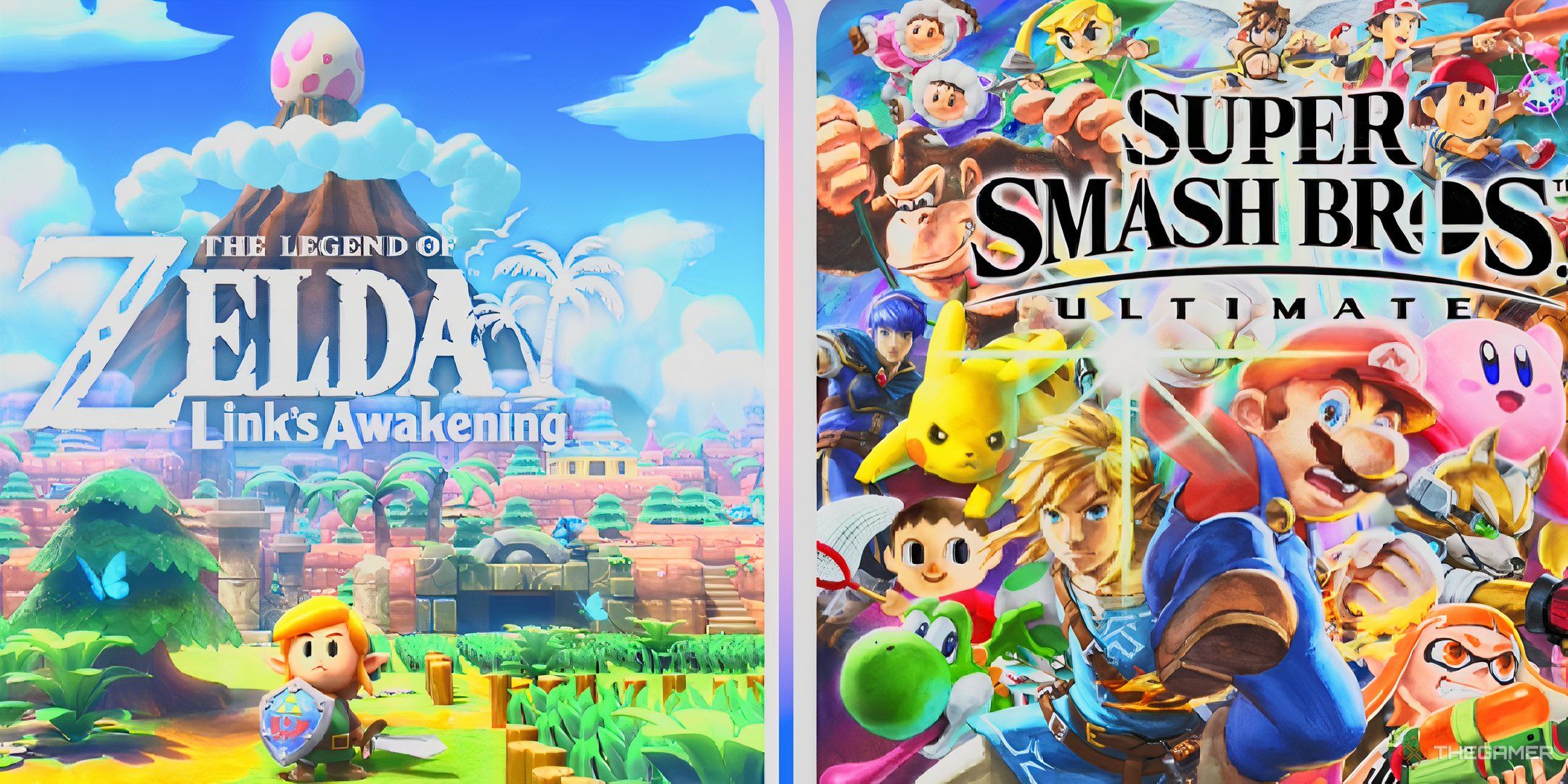 Link's Awakening and SSBU on the Switch 2 home screen.