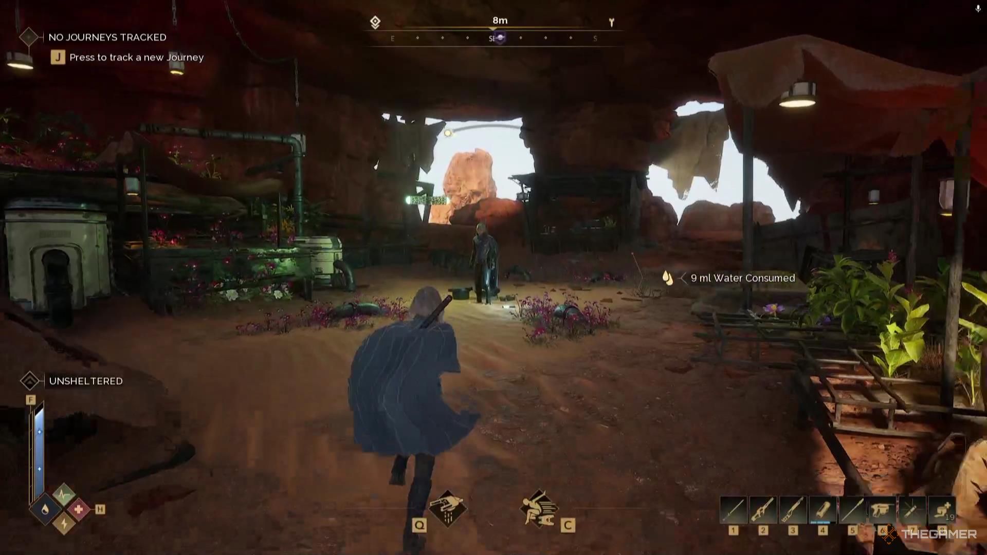 Meeting Derek for the final time in his camp in Dune Awakening.