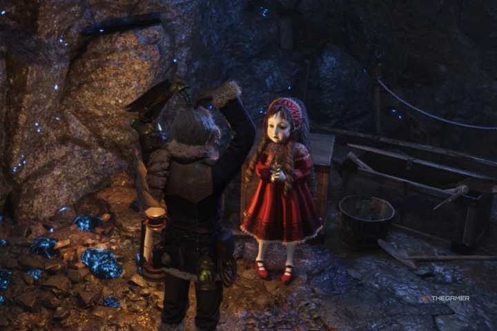 Carlo performs a heart for Rosaura in the mines in Lies of P: Overture.