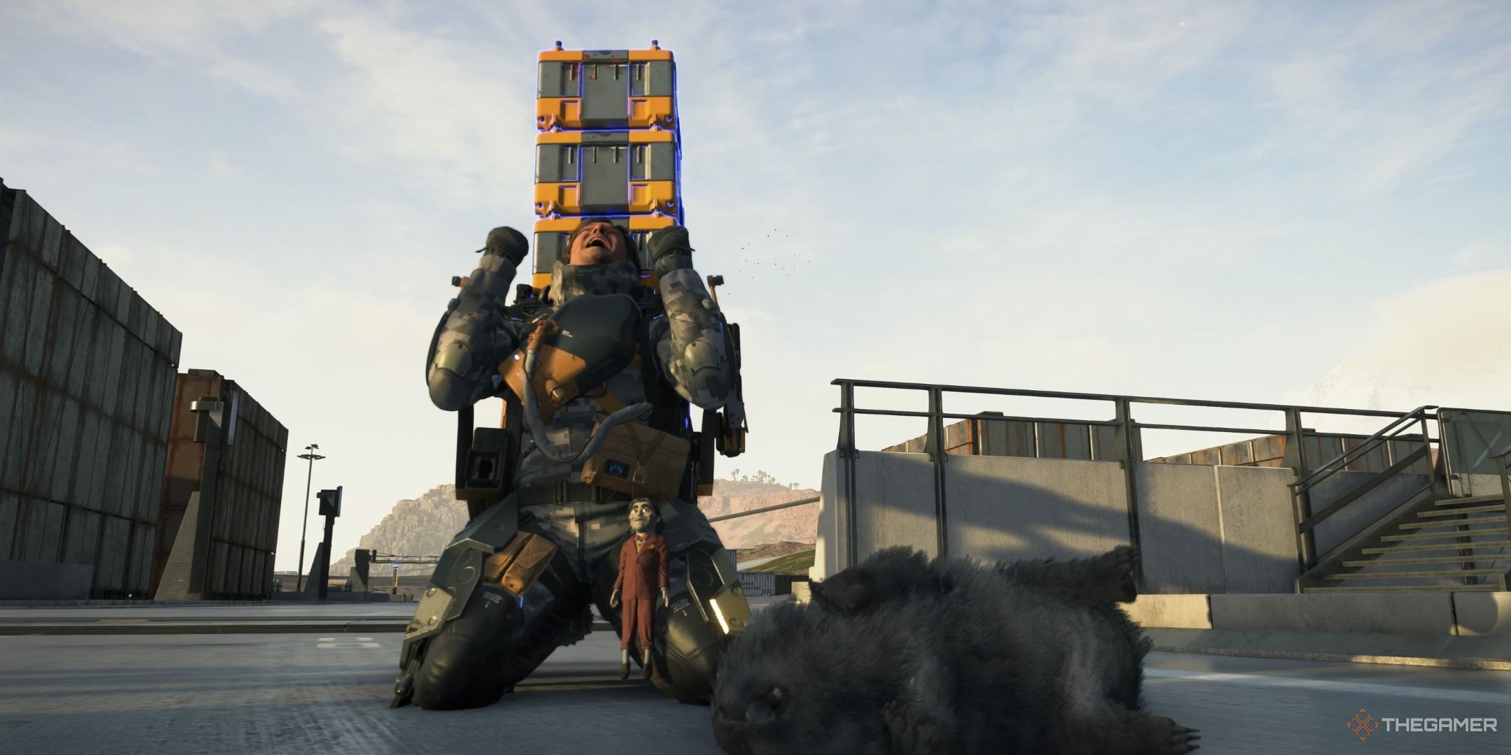 Sam Porter Bridges agonises over a dead wombat he killed in Death Stranding 2. 