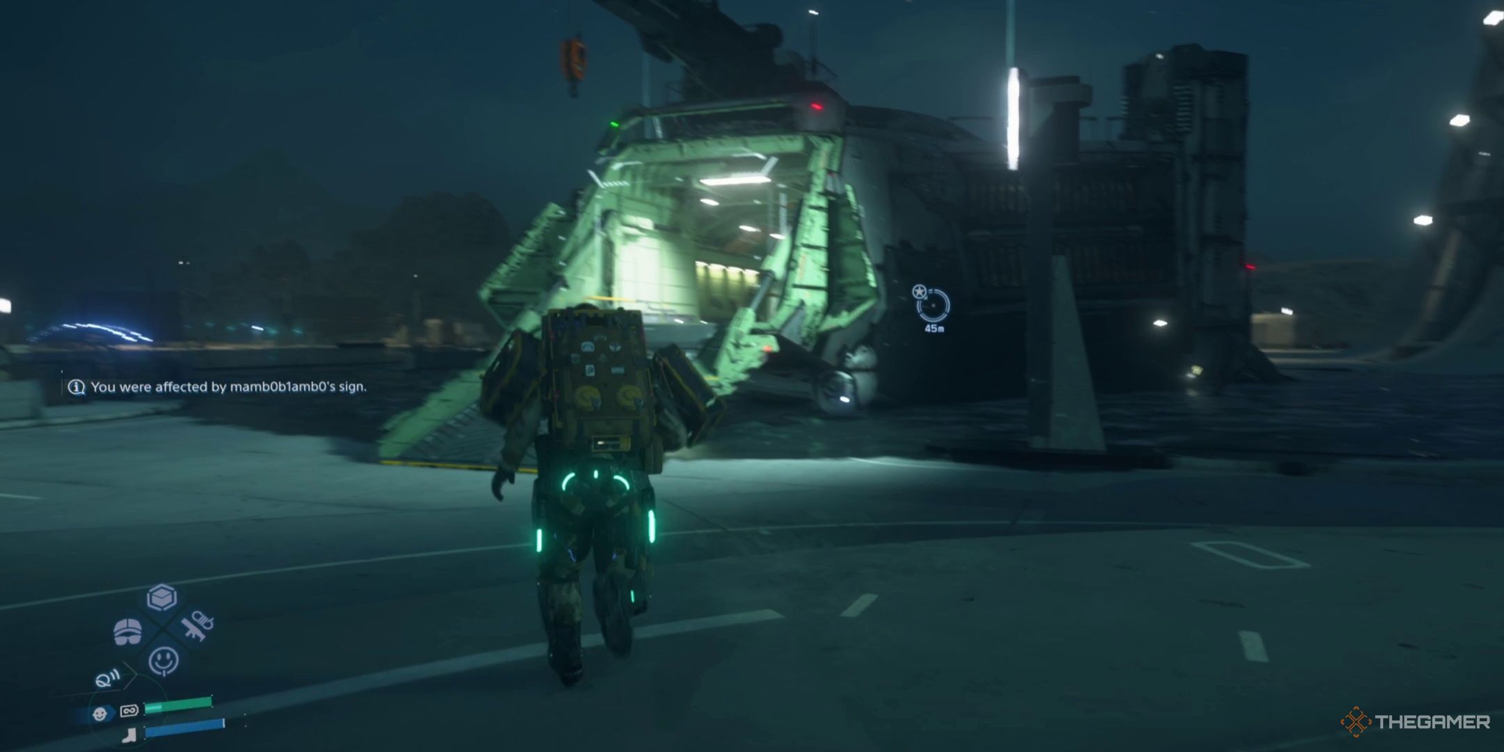 Sam runs to the DHV Magellan before fast travelling in Death Stranding 2. 
