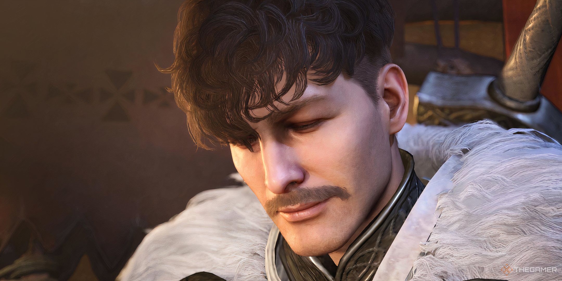 The Hunter grimacing in Monster Hunter Wilds.
