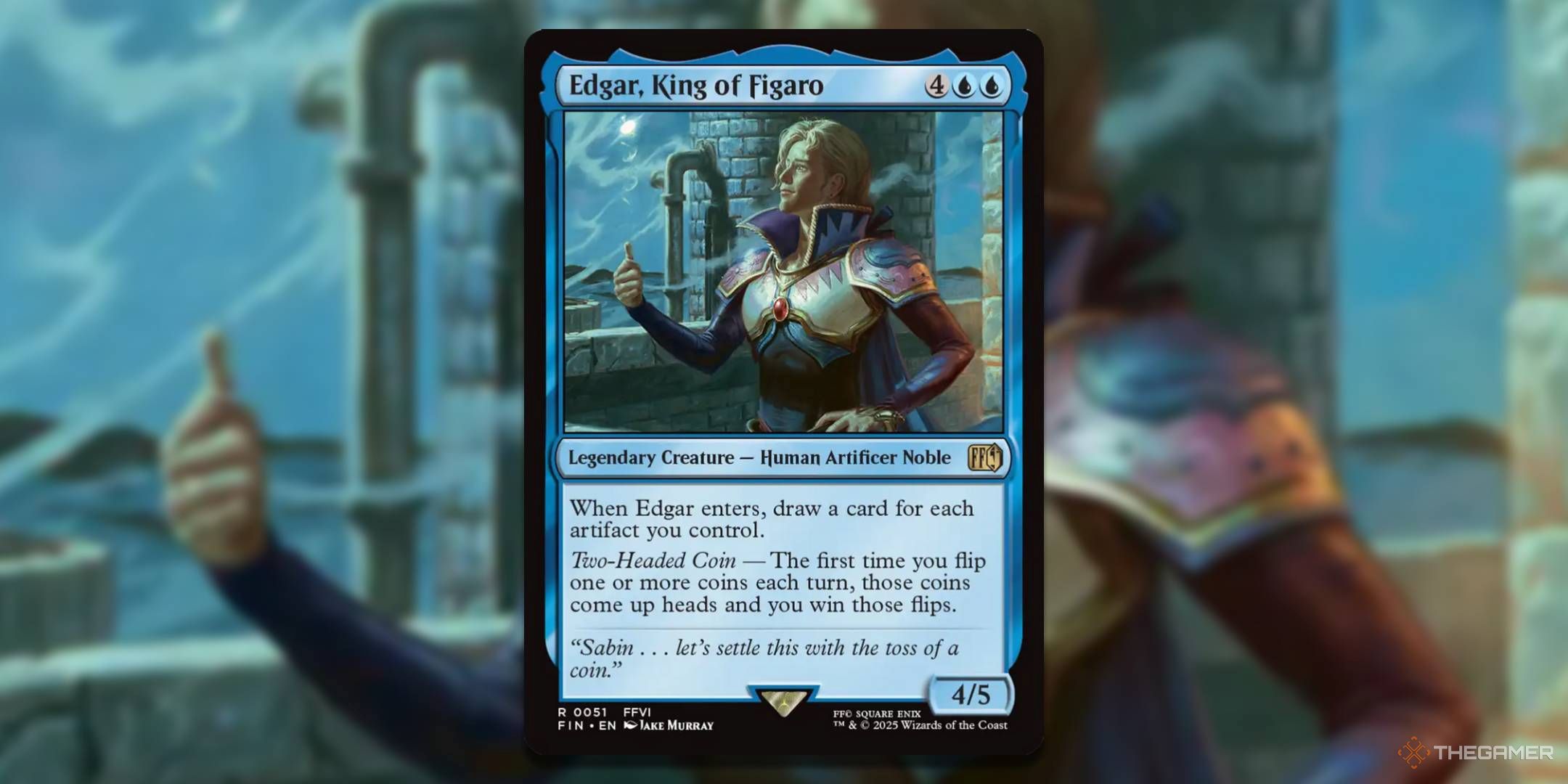 MTG Edgar, King of Figaro card with the art in the background.