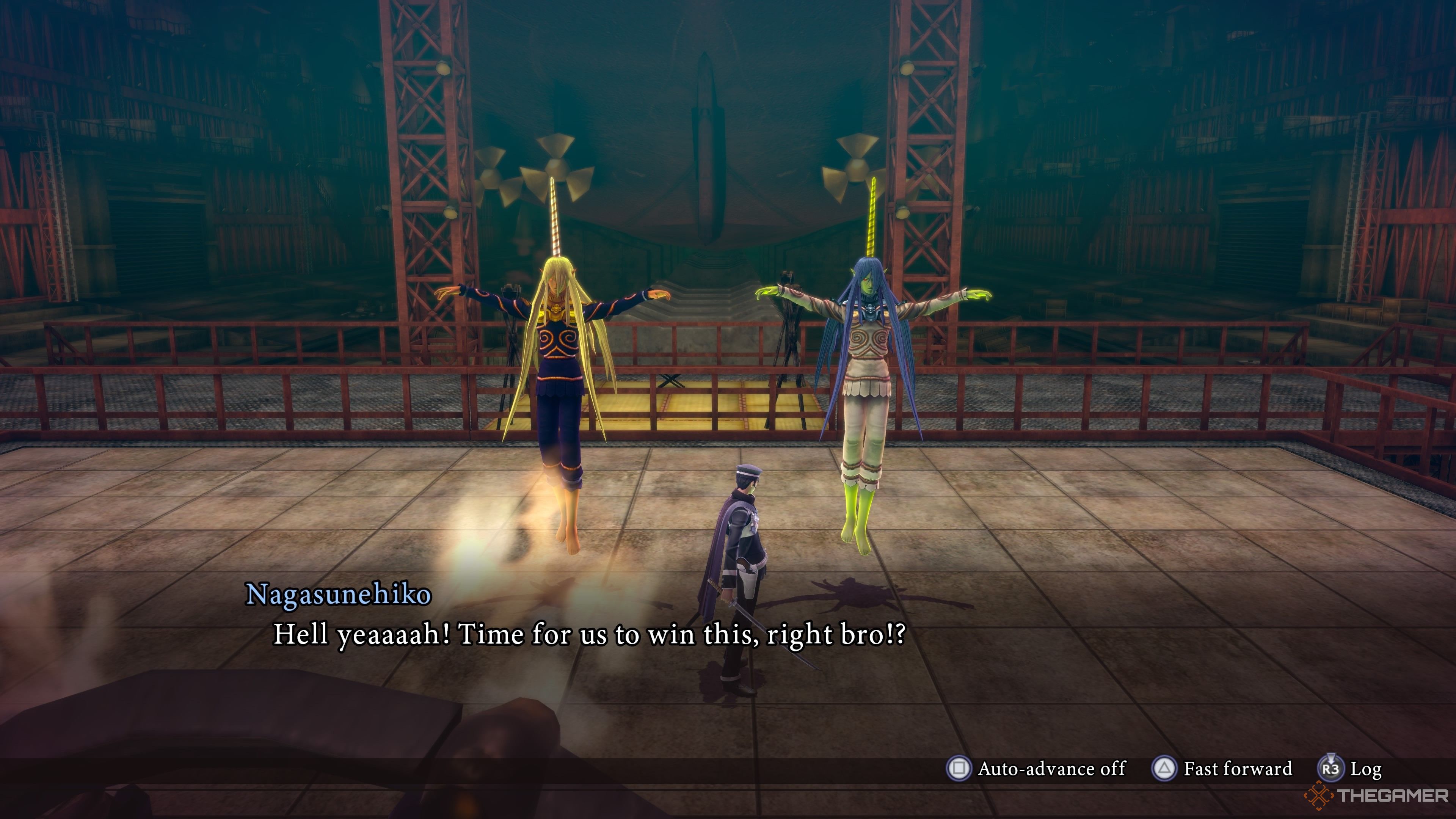 Nagasunehiko getting excited to battle in Raidou Remastered The Mystery of the Soulless Army.