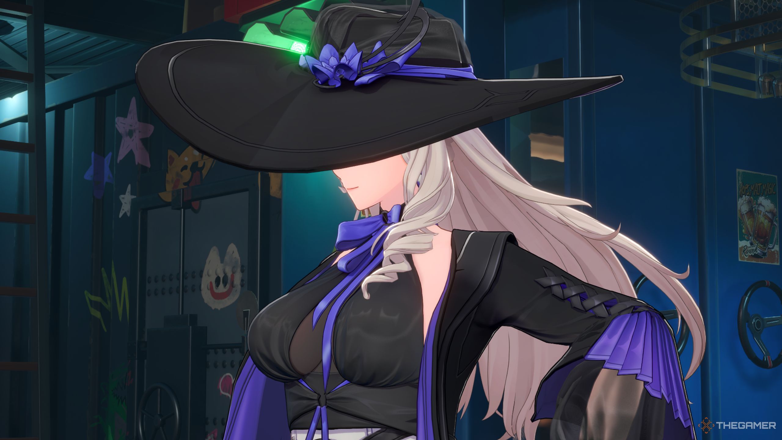 Neverness To Everness character closeup with a big hat.