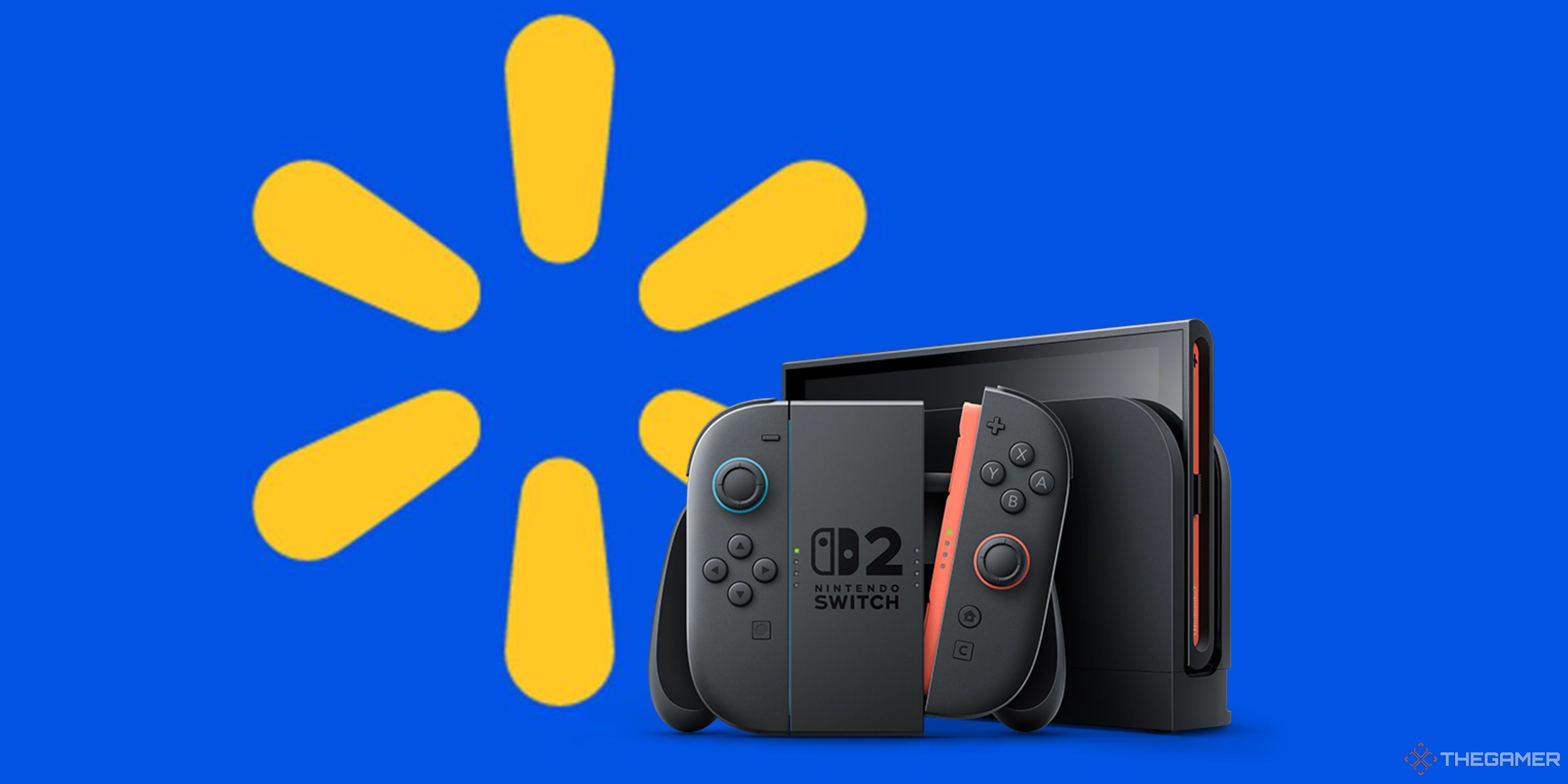 nintendo switch 2 in front of a walmart logo.