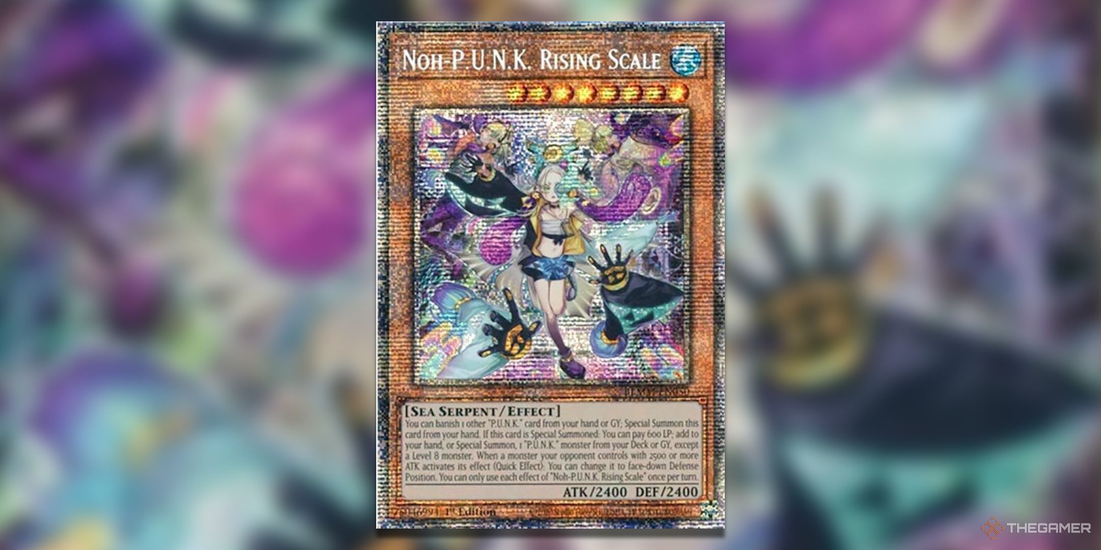 Noh-P.U.N.K. Rising Scale Yu-Gi-Oh! TCG Battles of Legend Monster Mayhem Starlight Rare card art.