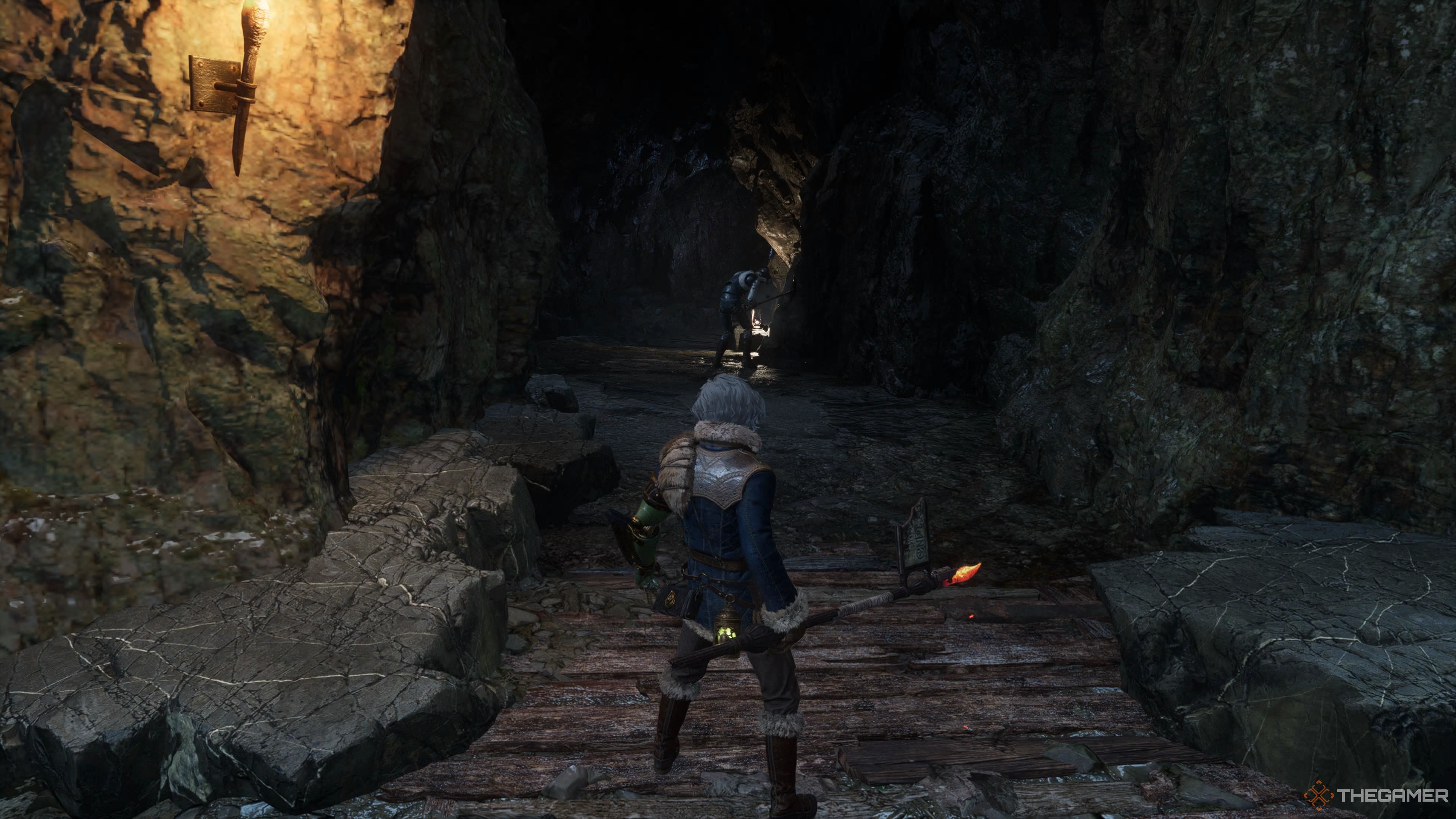 P walking into the mines near the shipwrecks in Lies Of P Overture.