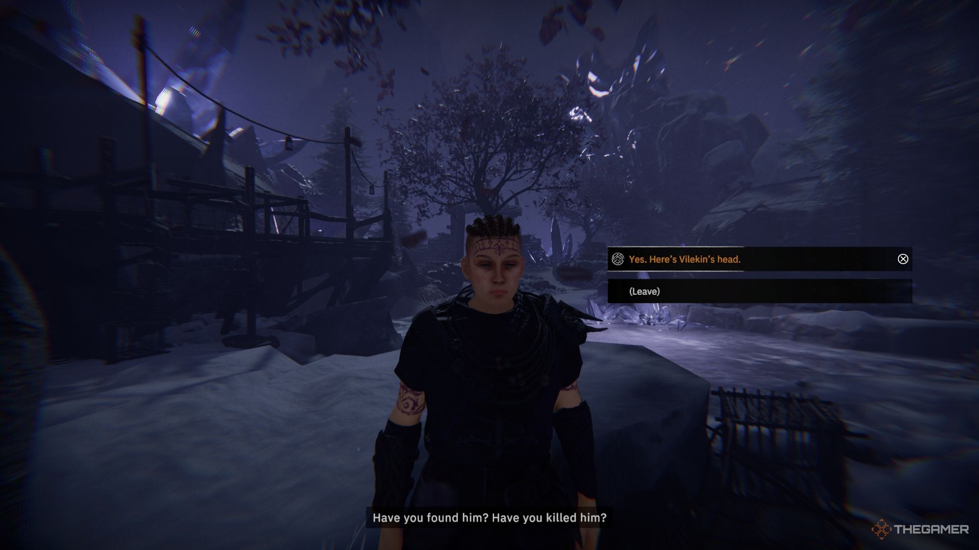Player reporting to Alfhild at the end of the quest