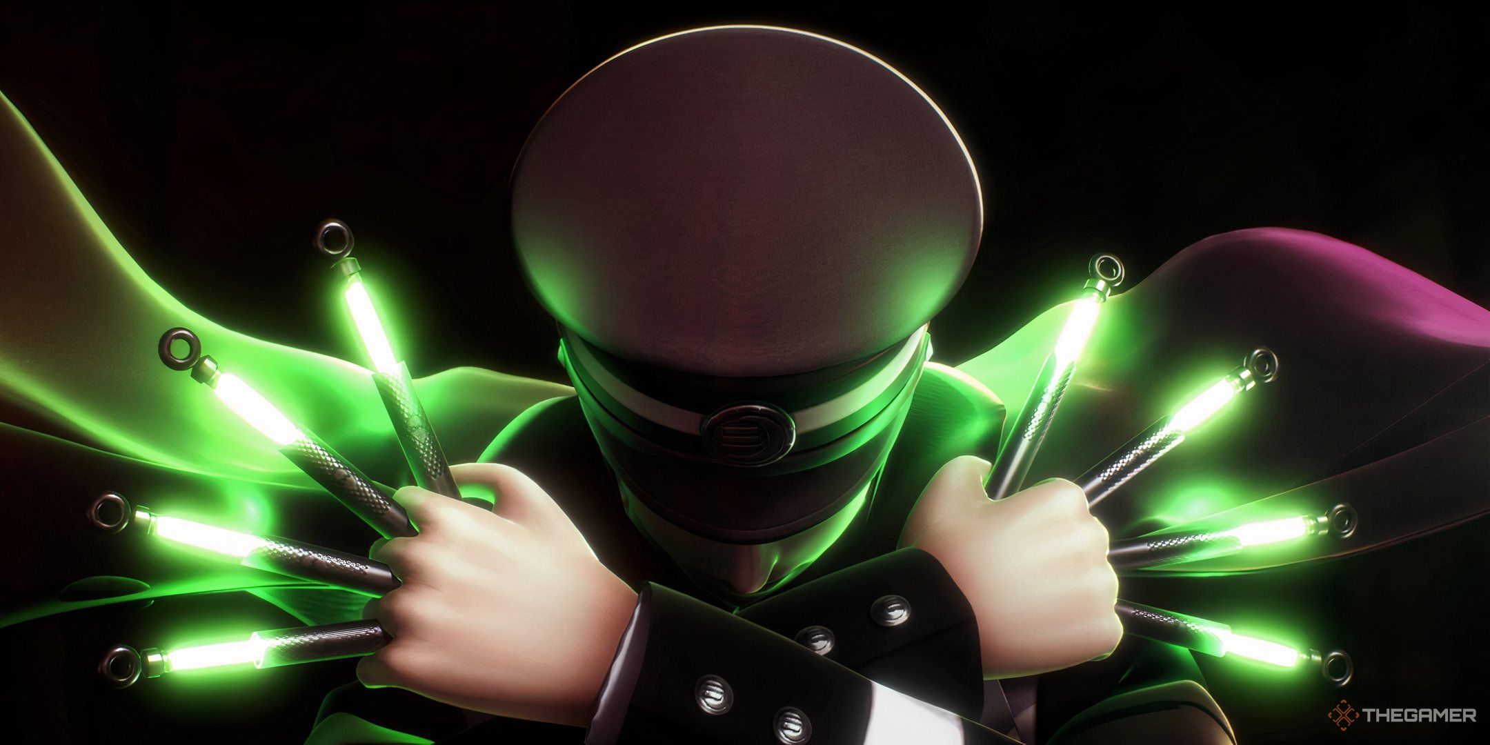 Raidou holding eight tubes in Raidou Remastered The Mystery of the Soulless Army.